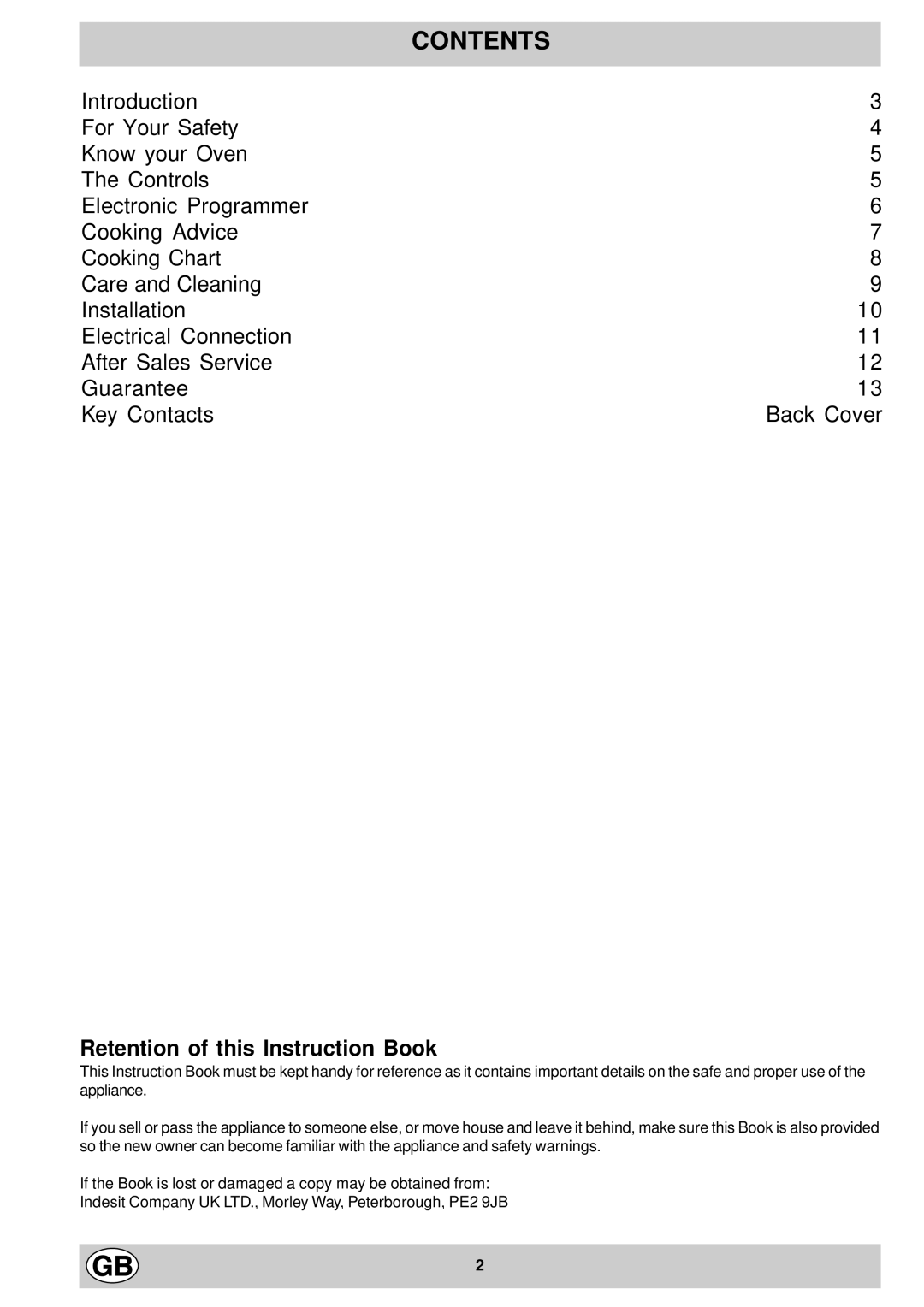 Hotpoint SC36E manual Contents 