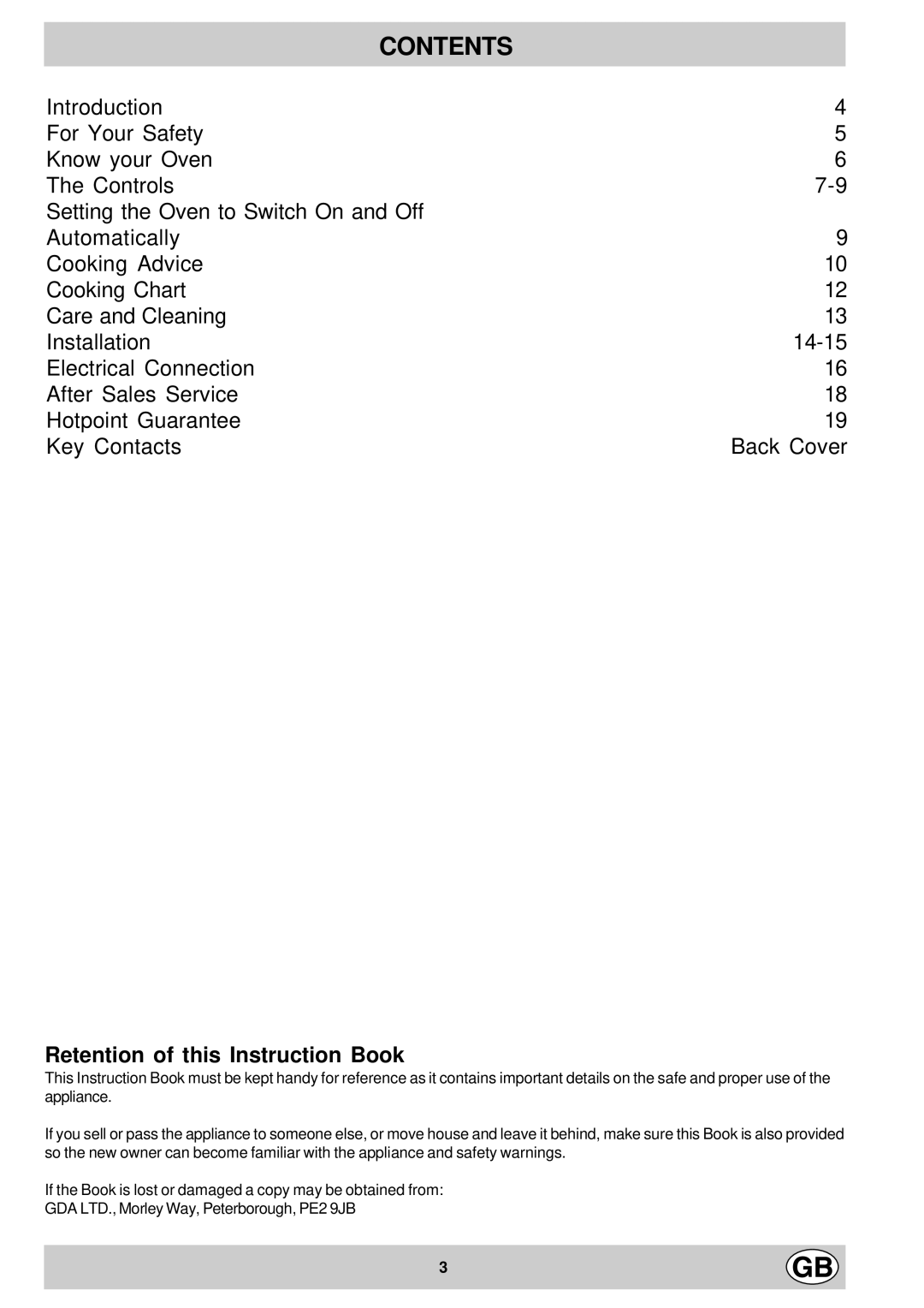 Hotpoint SC88X manual Contents 