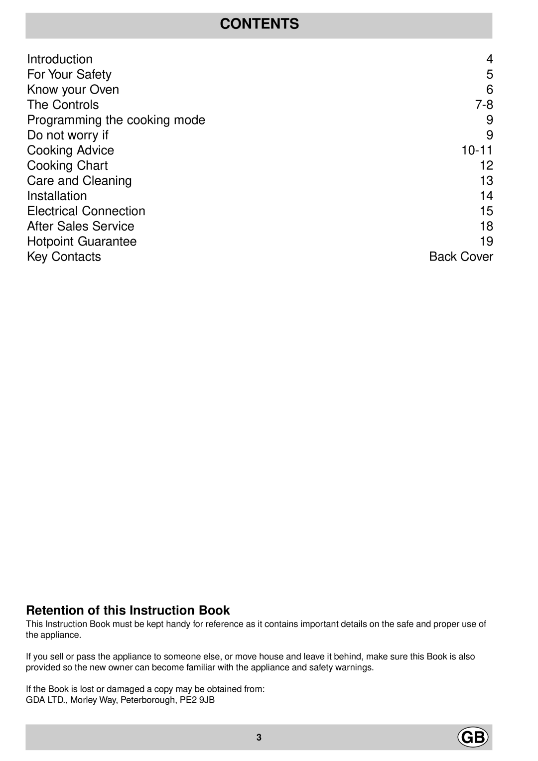 Hotpoint ST87EX manual Contents 