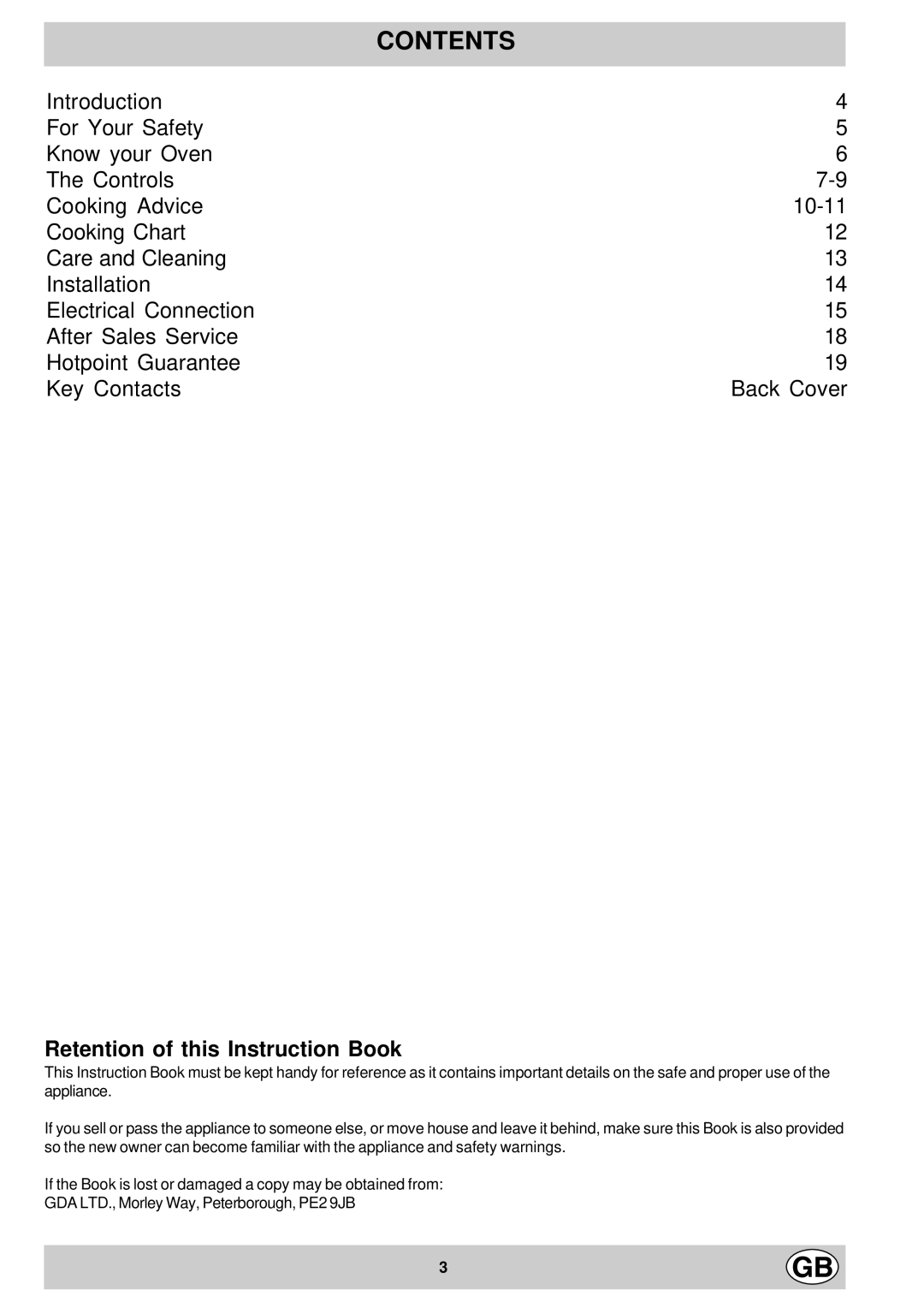 Hotpoint ST87X manual Contents 