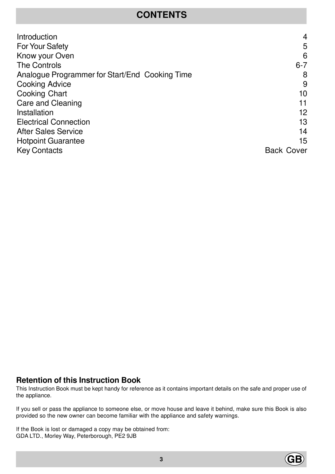 Hotpoint SX995X manual Contents 