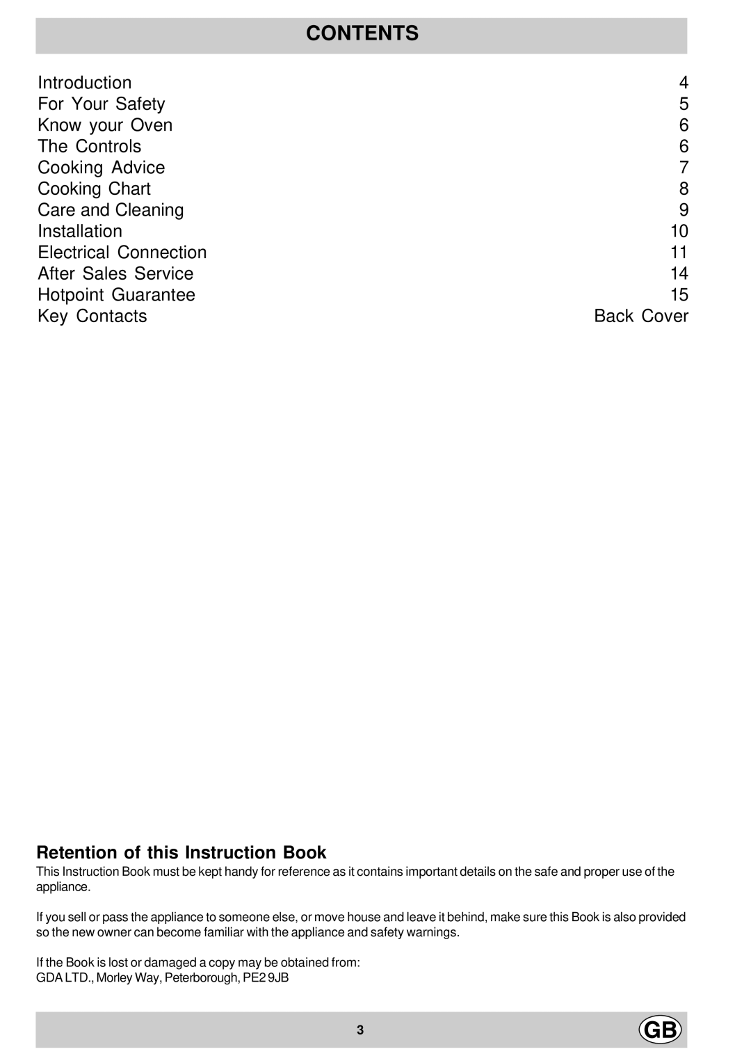 Hotpoint SY11 manual Contents 