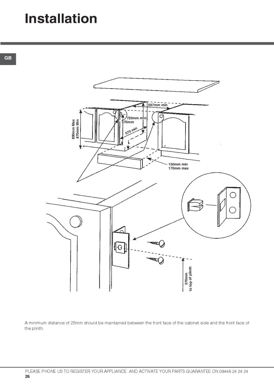 Hotpoint UBS 537 CX S manual Top 