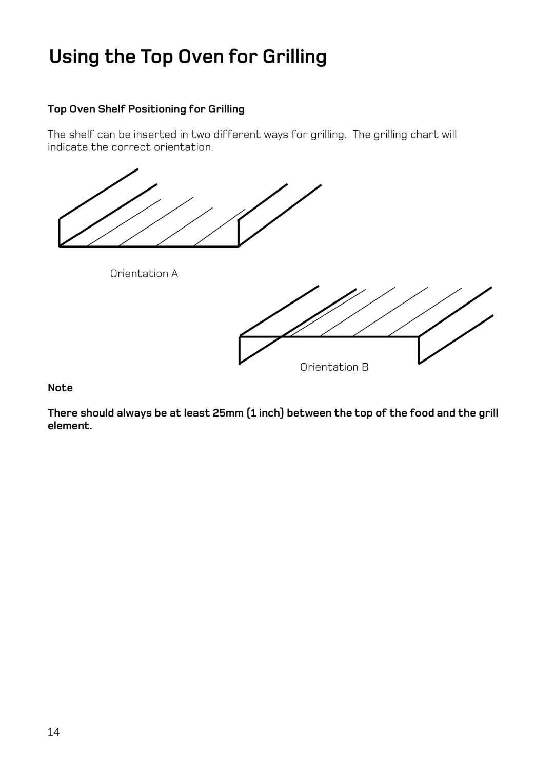 Hotpoint UQ47, UE47 manual Using the Top Oven for Grilling, Top Oven Shelf Positioning for Grilling 