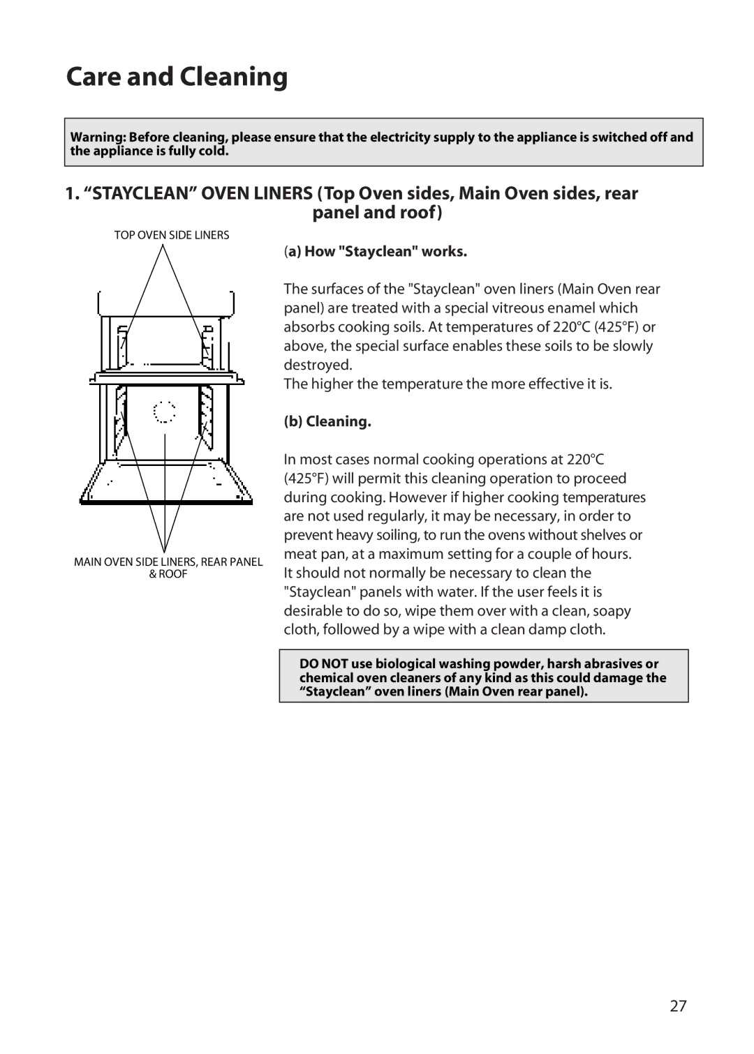 Hotpoint UD47, UT47 manual Care and Cleaning, How Stayclean works 