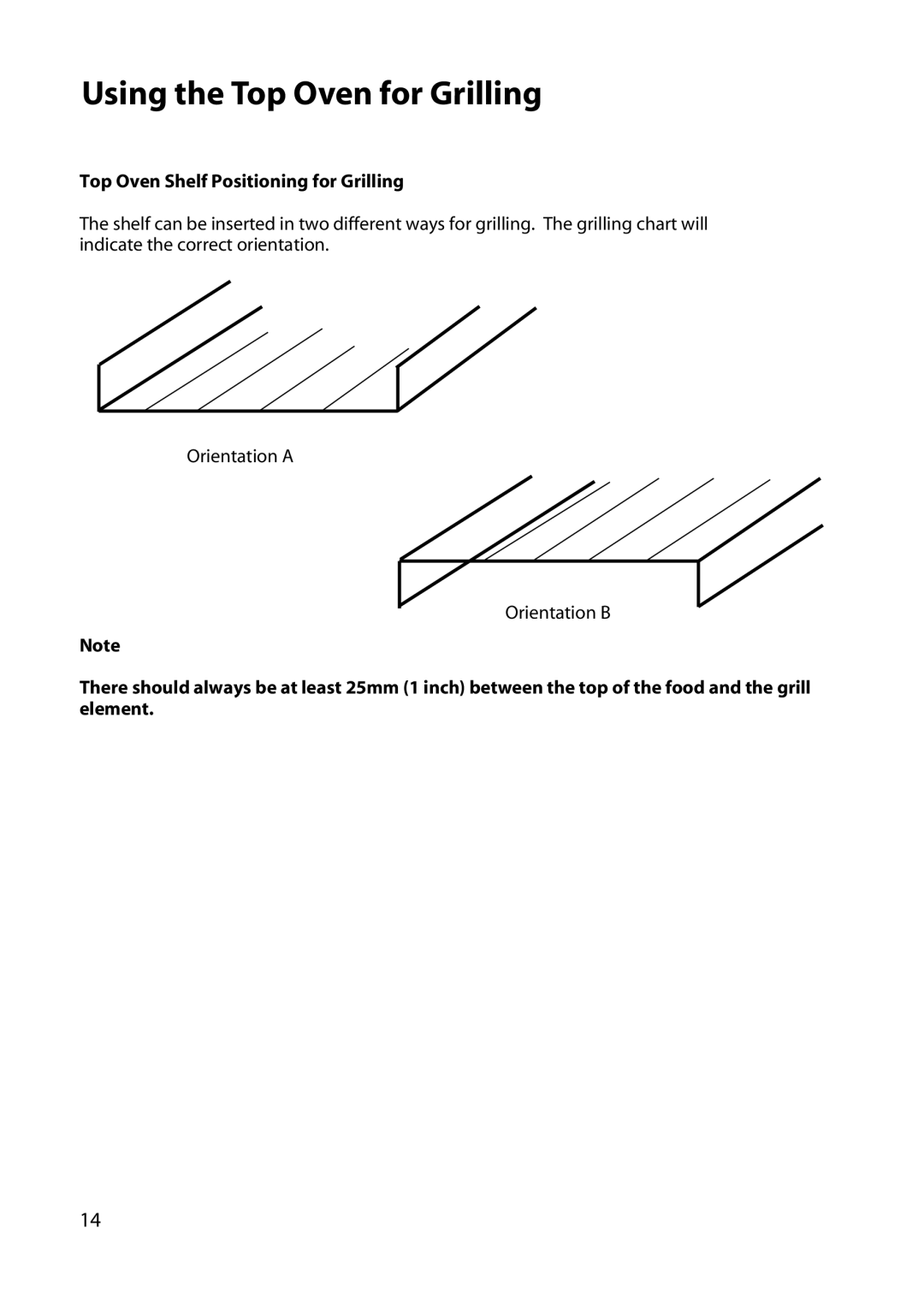 Hotpoint UY46 manual Using the Top Oven for Grilling, Top Oven Shelf Positioning for Grilling 