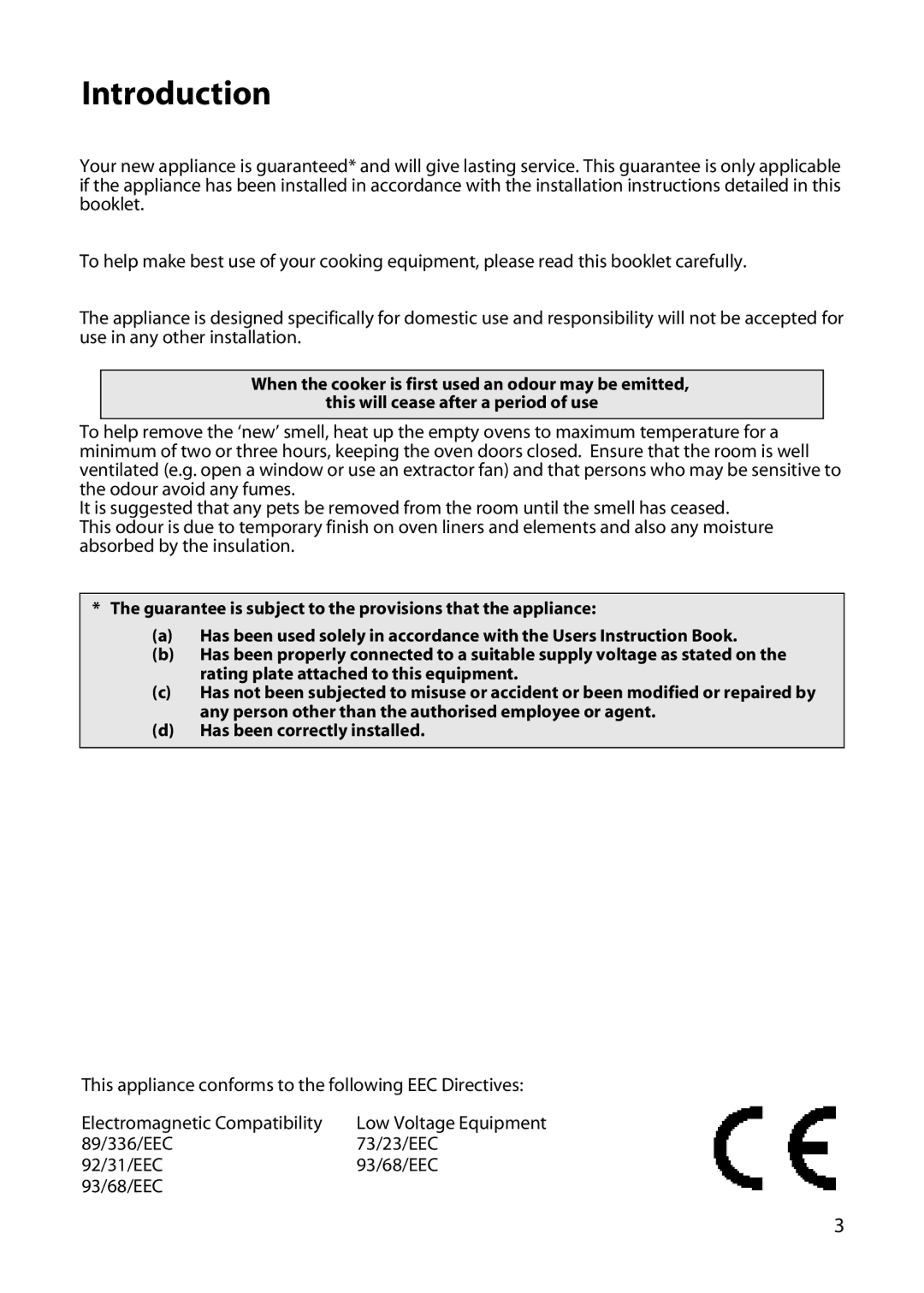 Hotpoint UY46 manual Introduction 