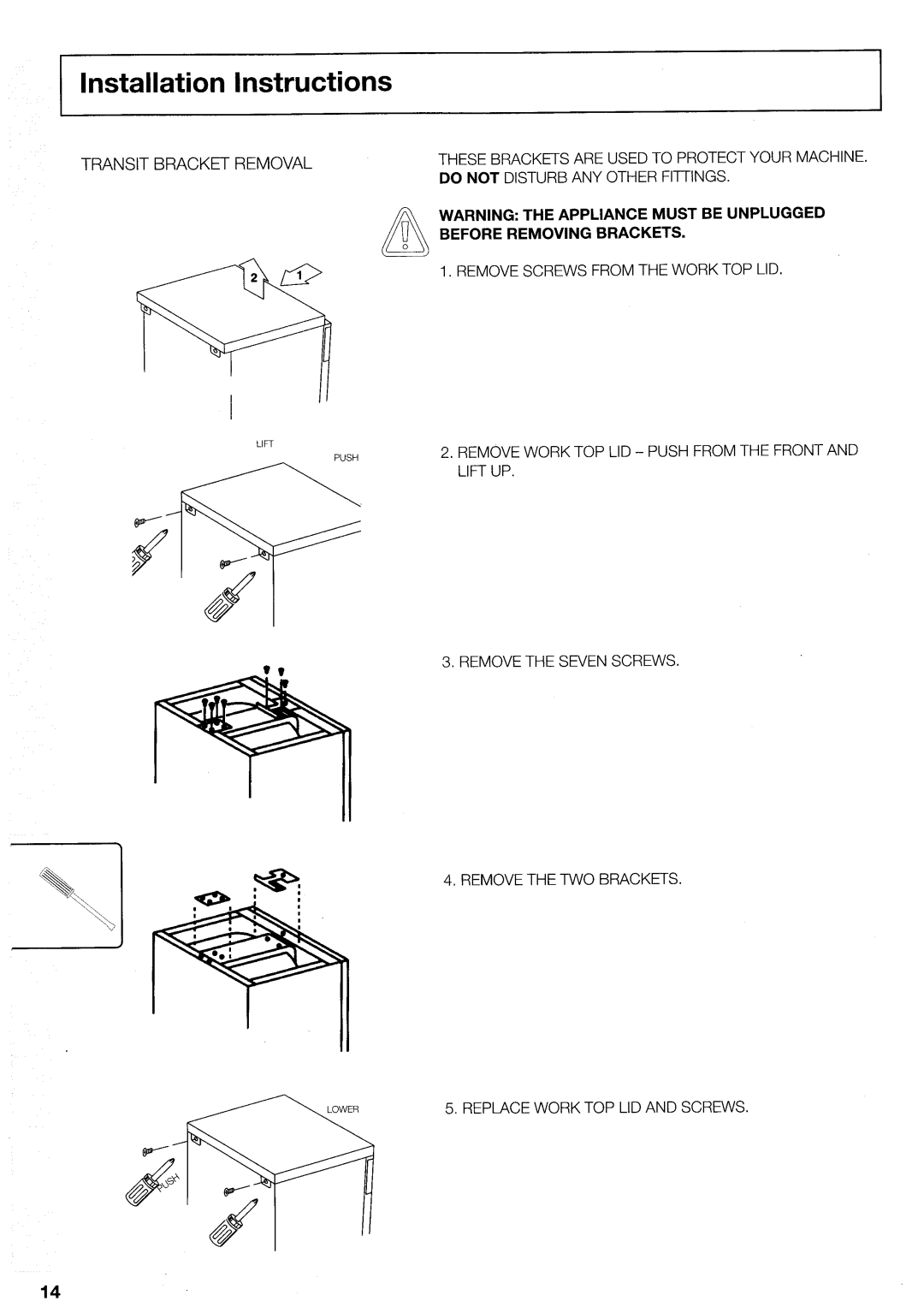Hotpoint WD21 manual 