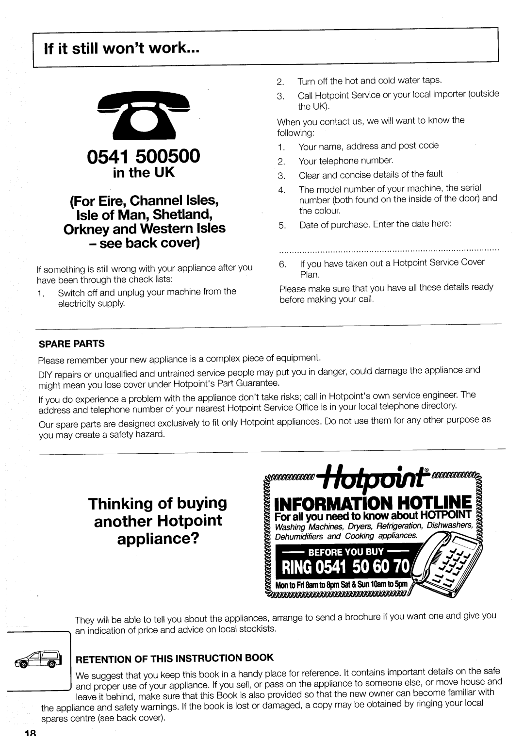 Hotpoint WD21 manual 