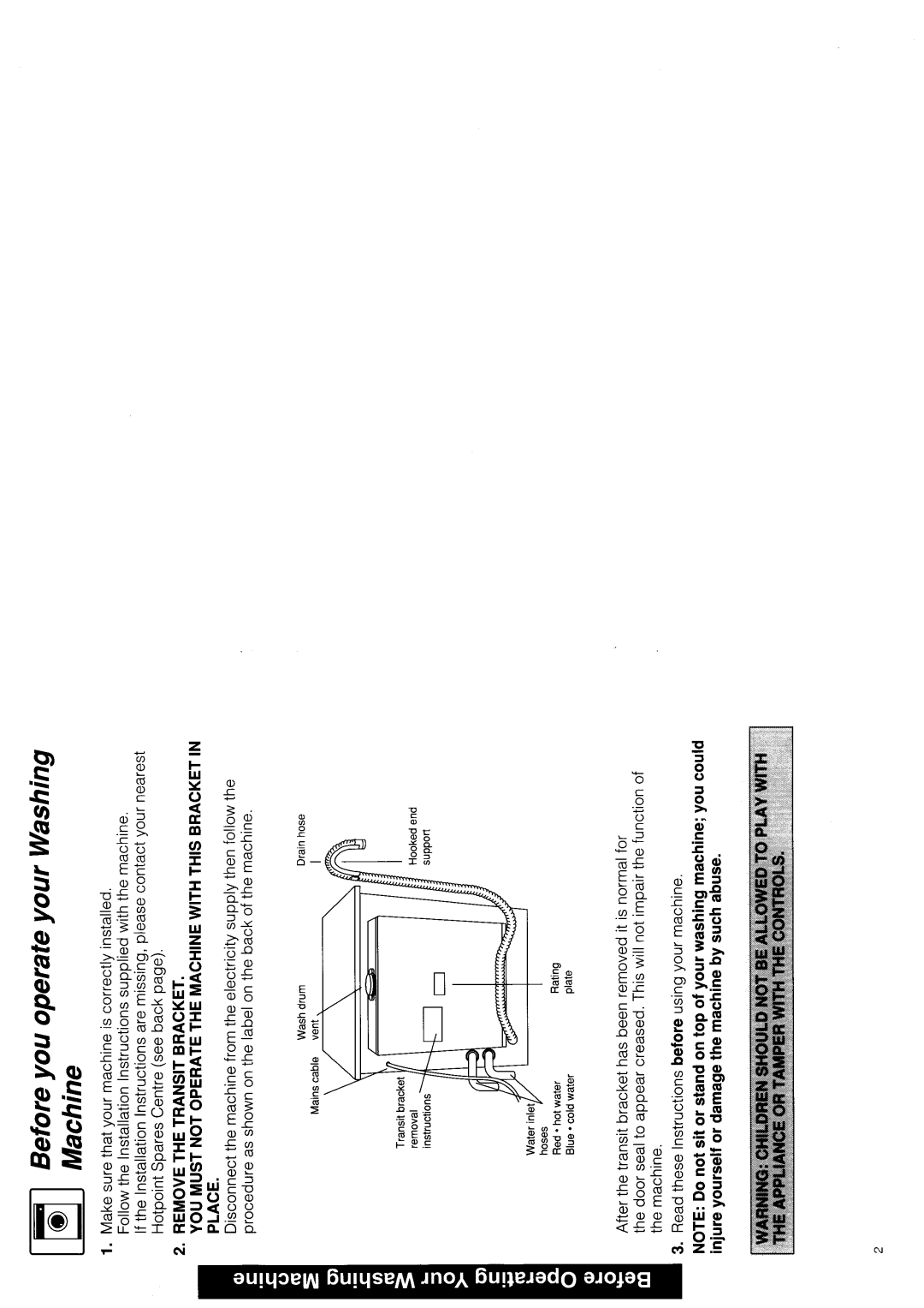 Hotpoint WD42 manual 