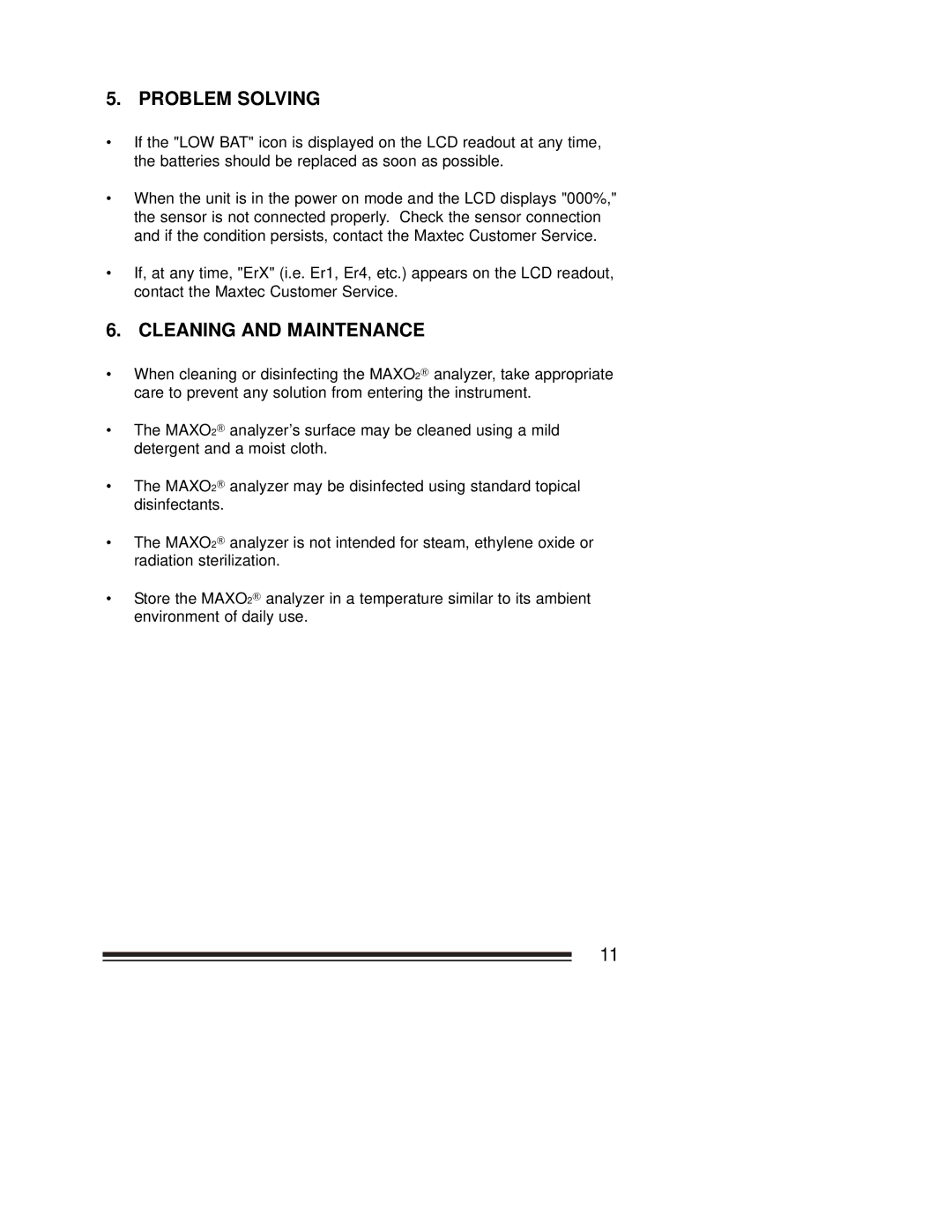 Hoya OM-25A manual Problem Solving 