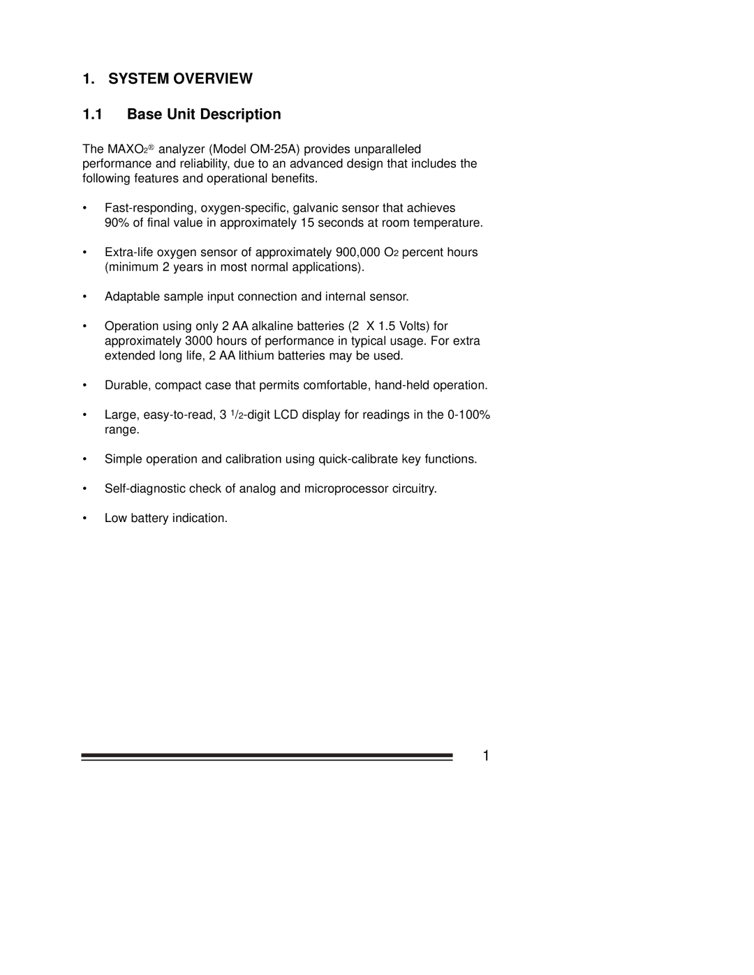 Hoya OM-25A manual Base Unit Description 