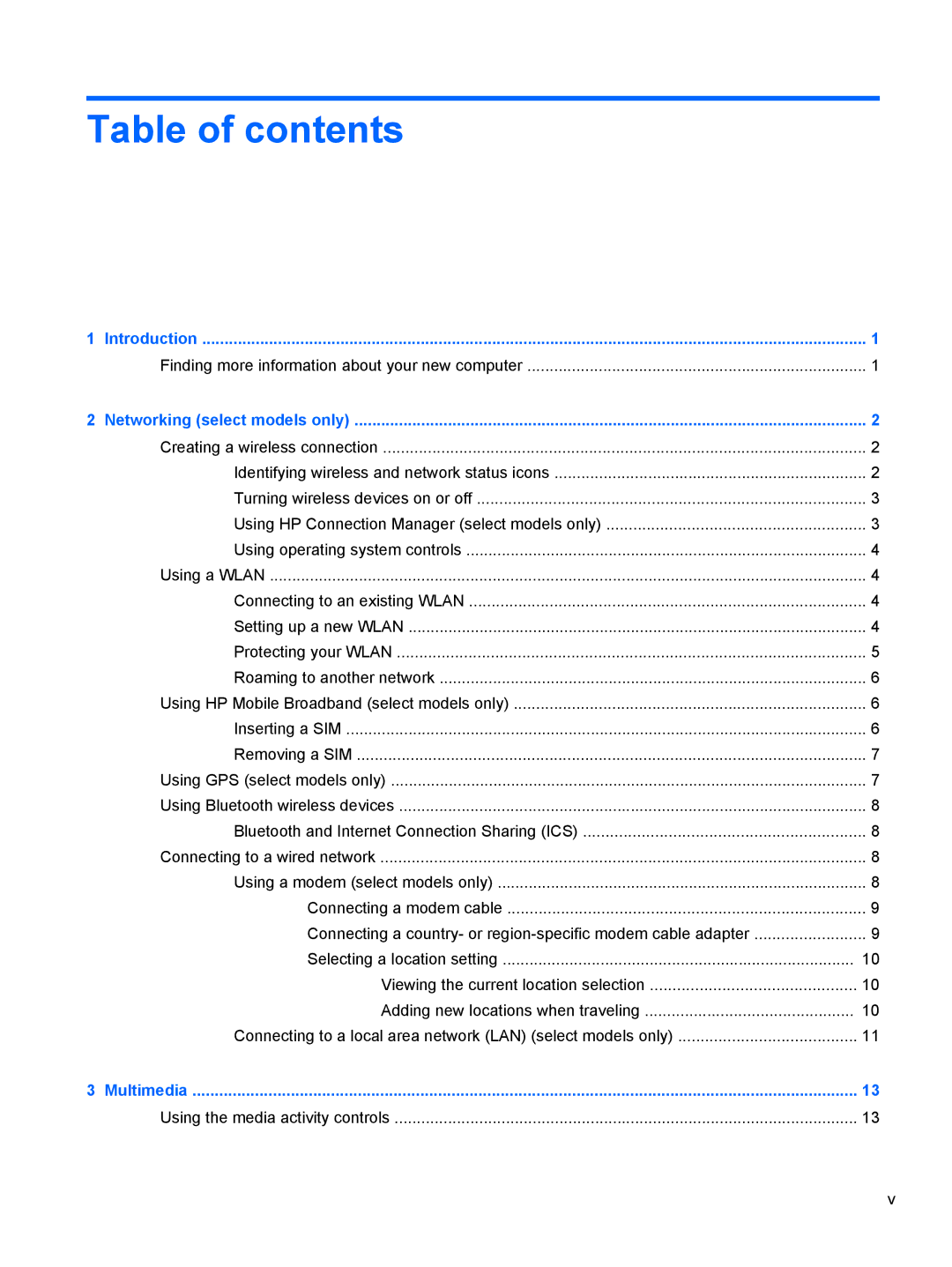 HP : LW883AW, : LY849UA, : G4 1107NR, : B4B15UA manual Table of contents 