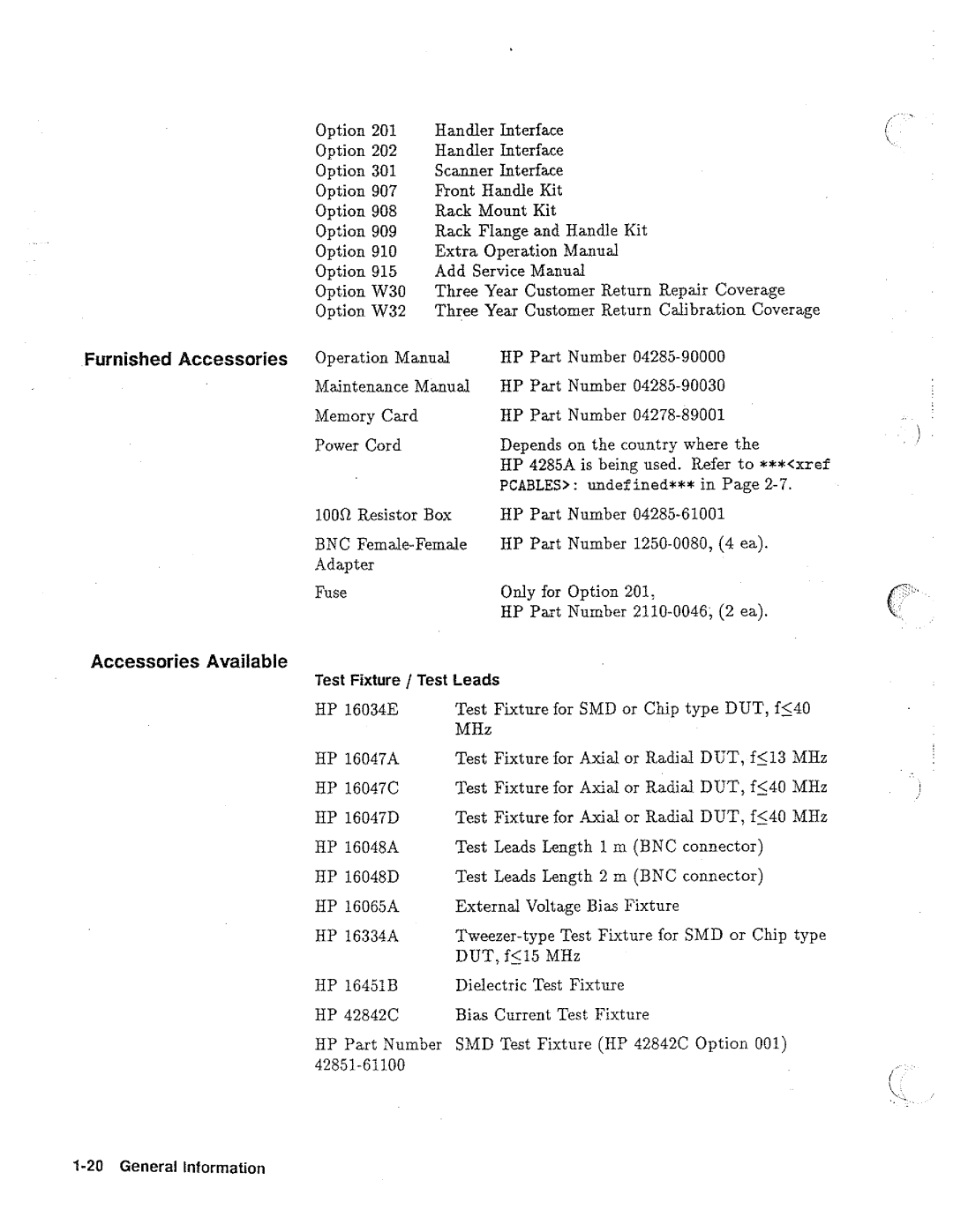 HP 04285-90010 manual 