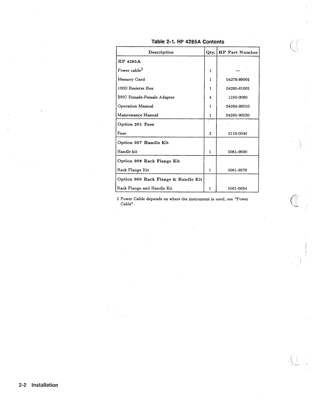 HP 04285-90010 manual 