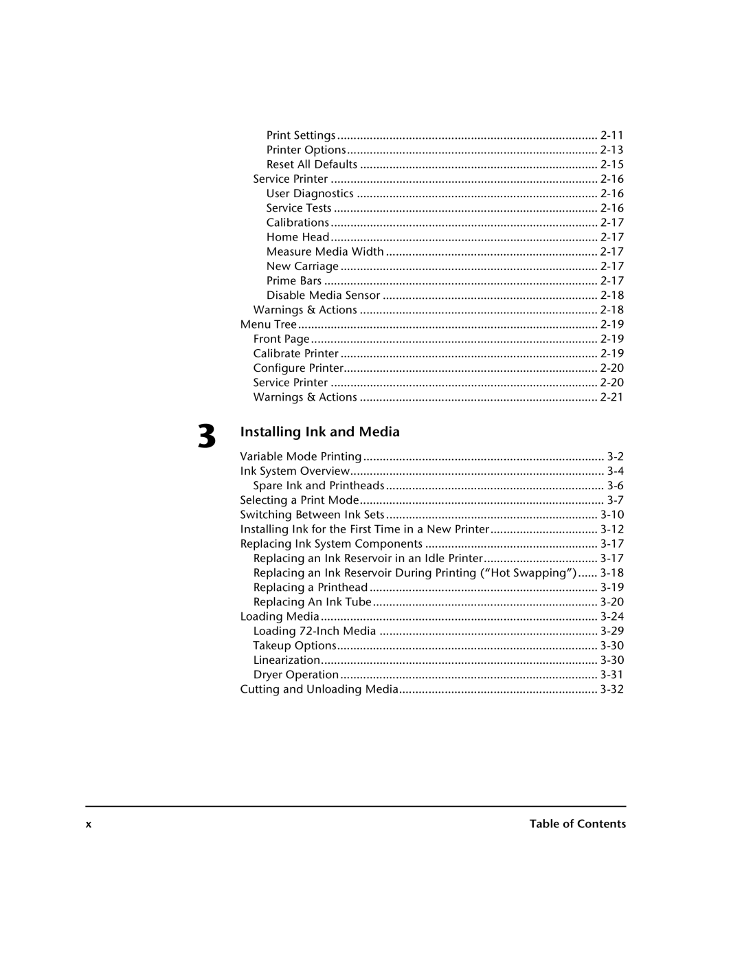 HP 0706124 REV B manual Installing Ink and Media, Measure Media Width, Table of Contents 