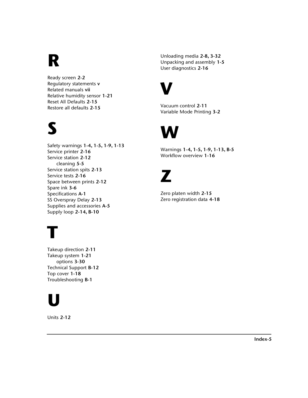 HP 0706124 REV B manual Index-5 