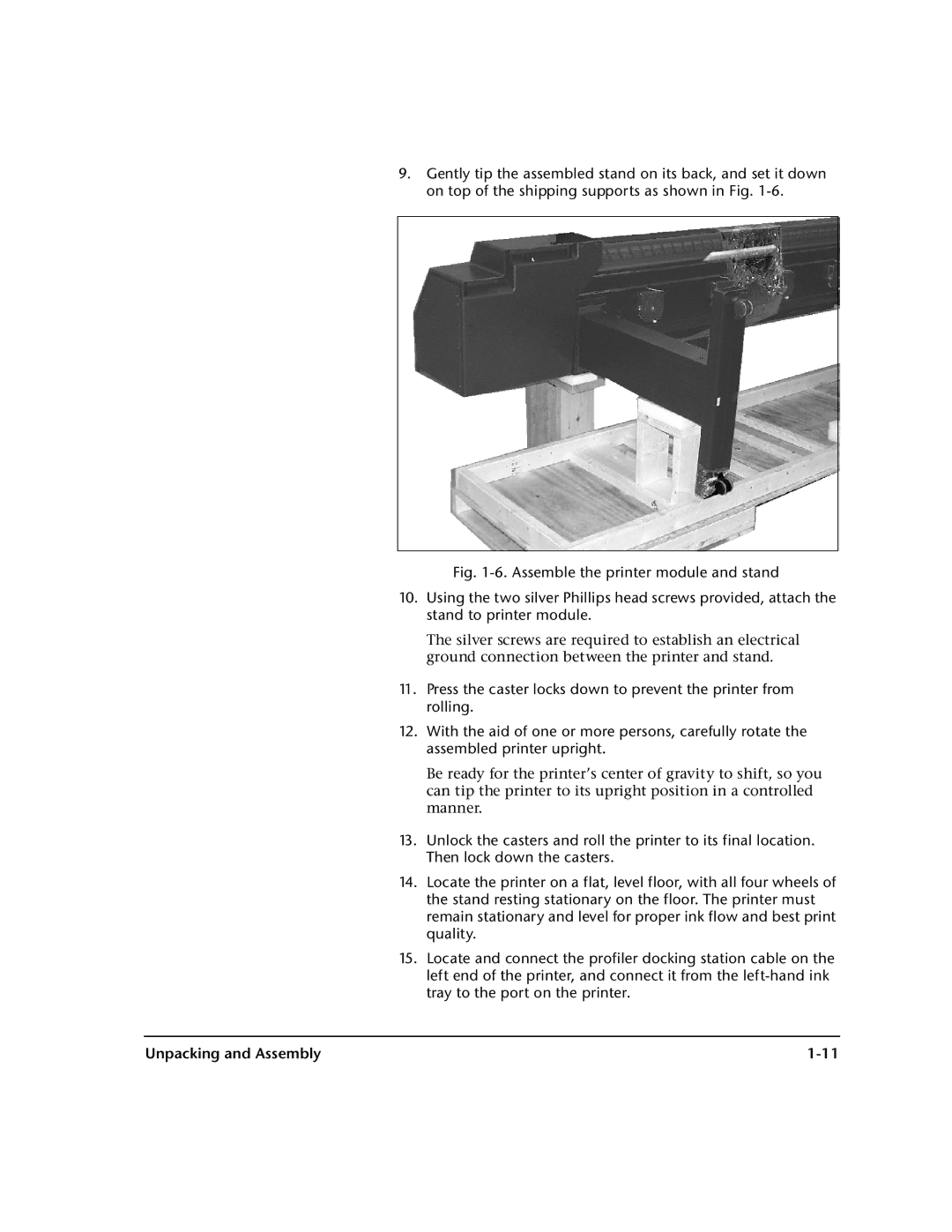 HP 0706124 REV B manual Unpacking and Assembly 