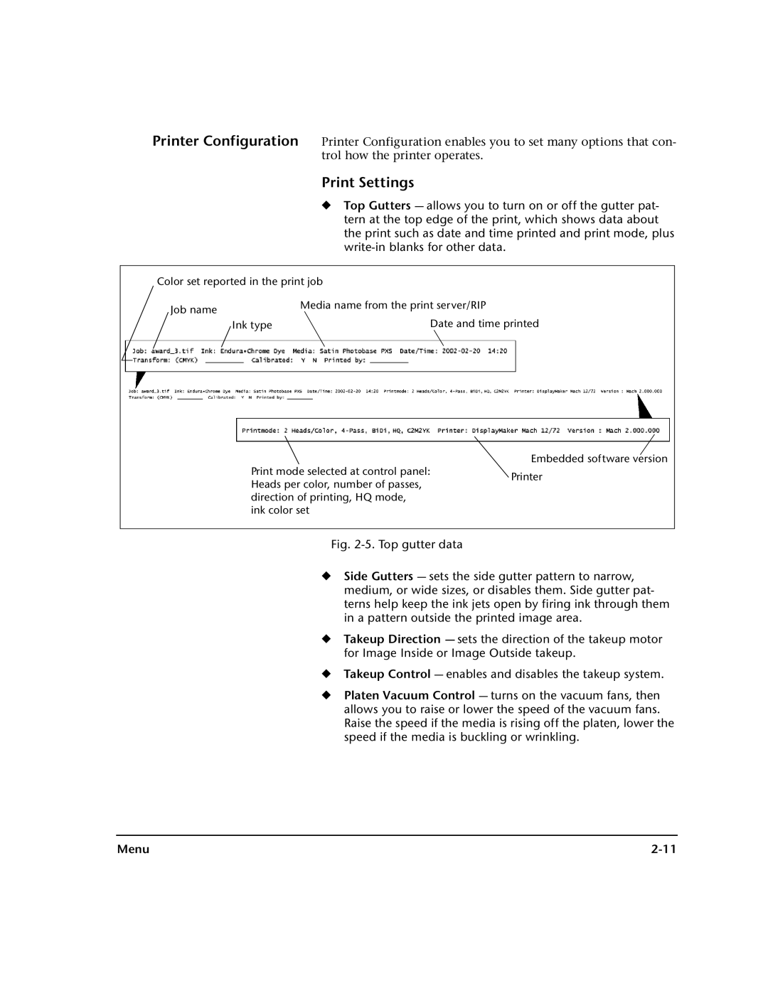 HP 0706124 REV B manual Print Settings 