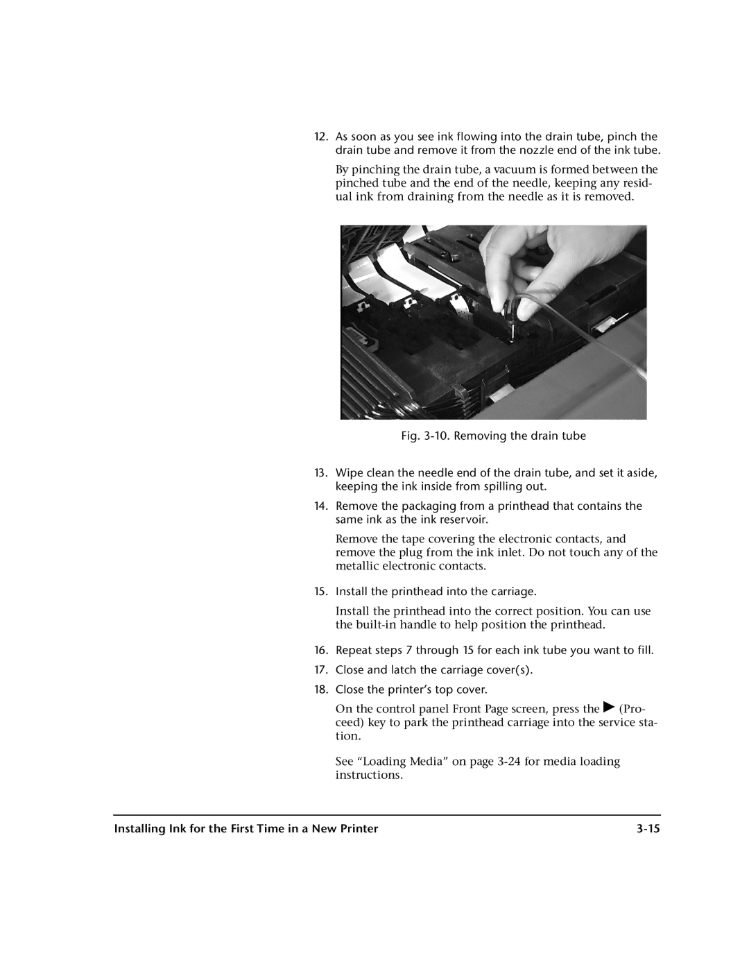 HP 0706124 REV B manual Install the printhead into the carriage 