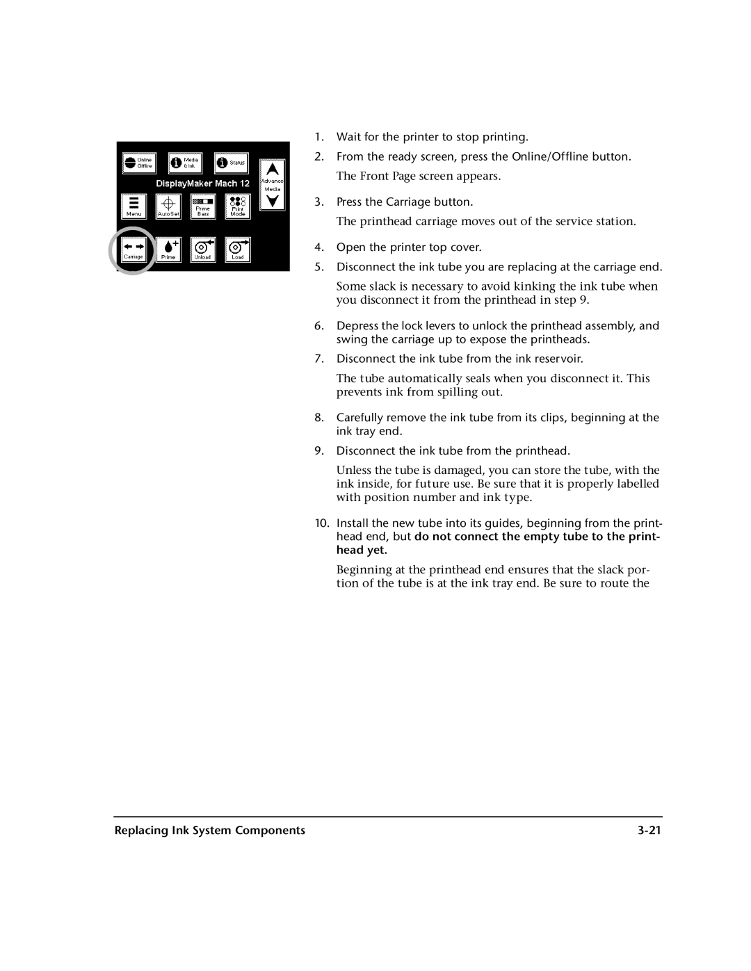 HP 0706124 REV B manual Replacing Ink System Components 