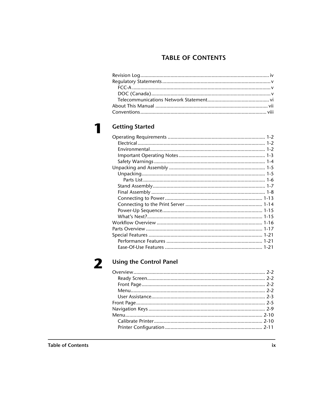 HP 0706124 REV B manual Table of Contents 