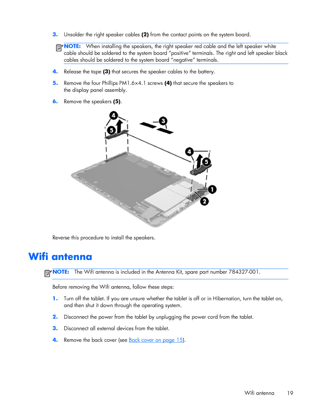 HP 10 2101 manual Wifi antenna 