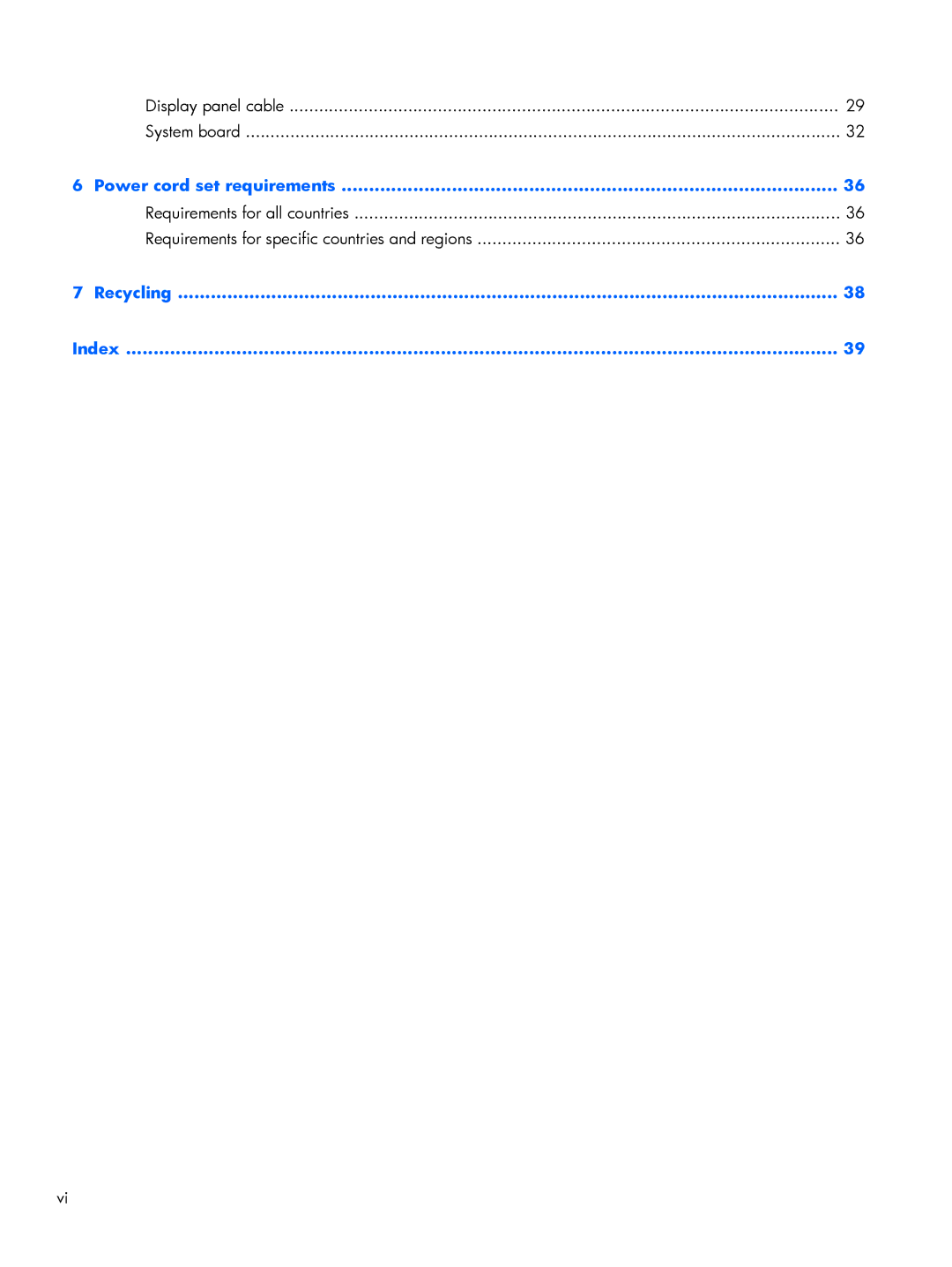 HP 10 2101 manual Power cord set requirements 