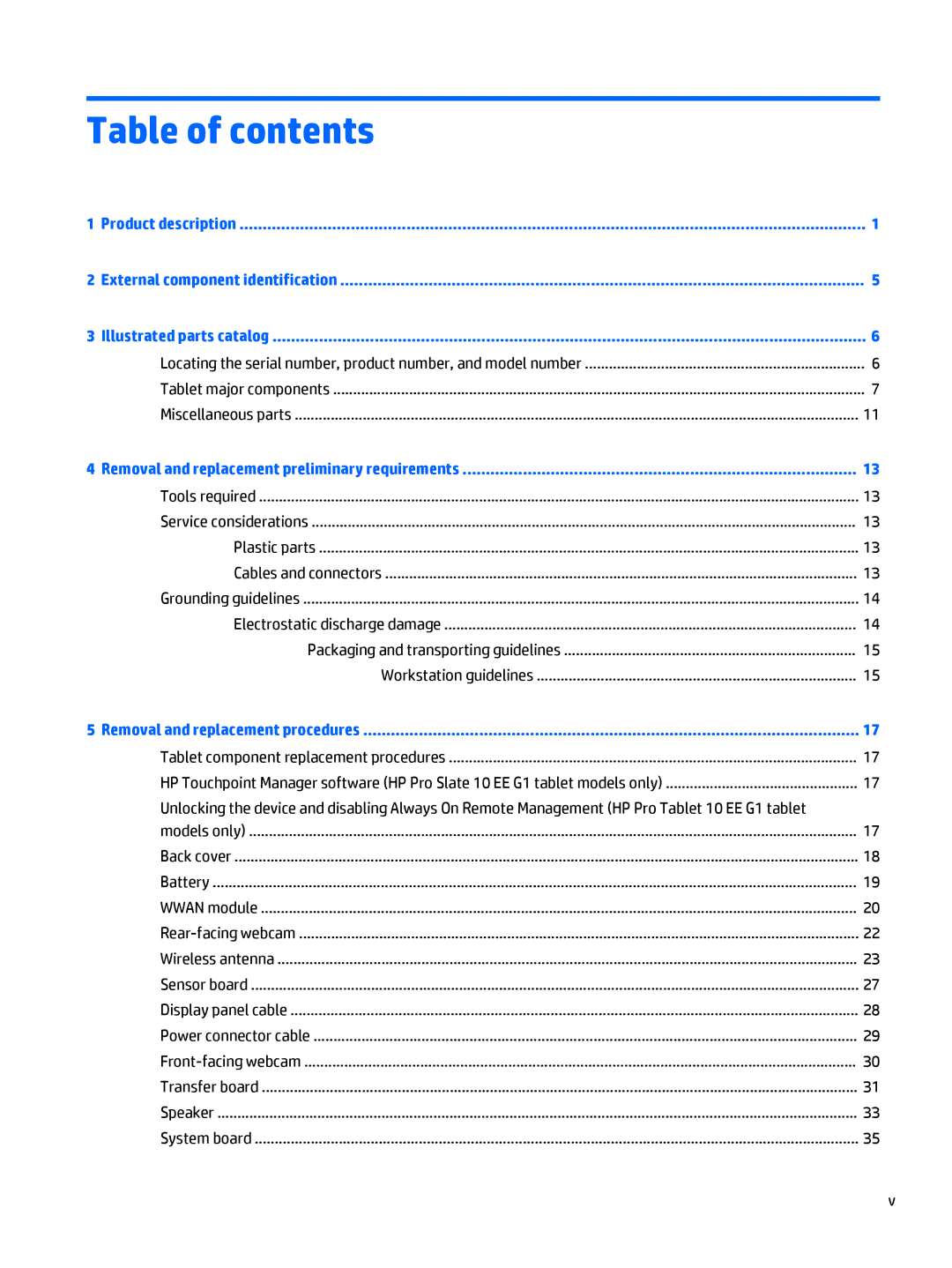 HP 10 EE G1 Healthcare manual Table of contents 