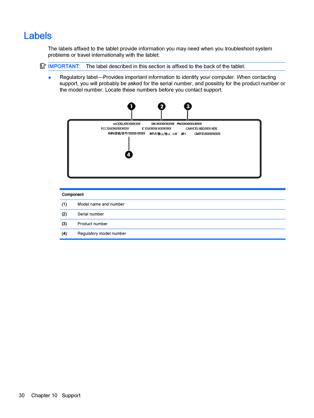 HP 10 EE G1 manual Labels 