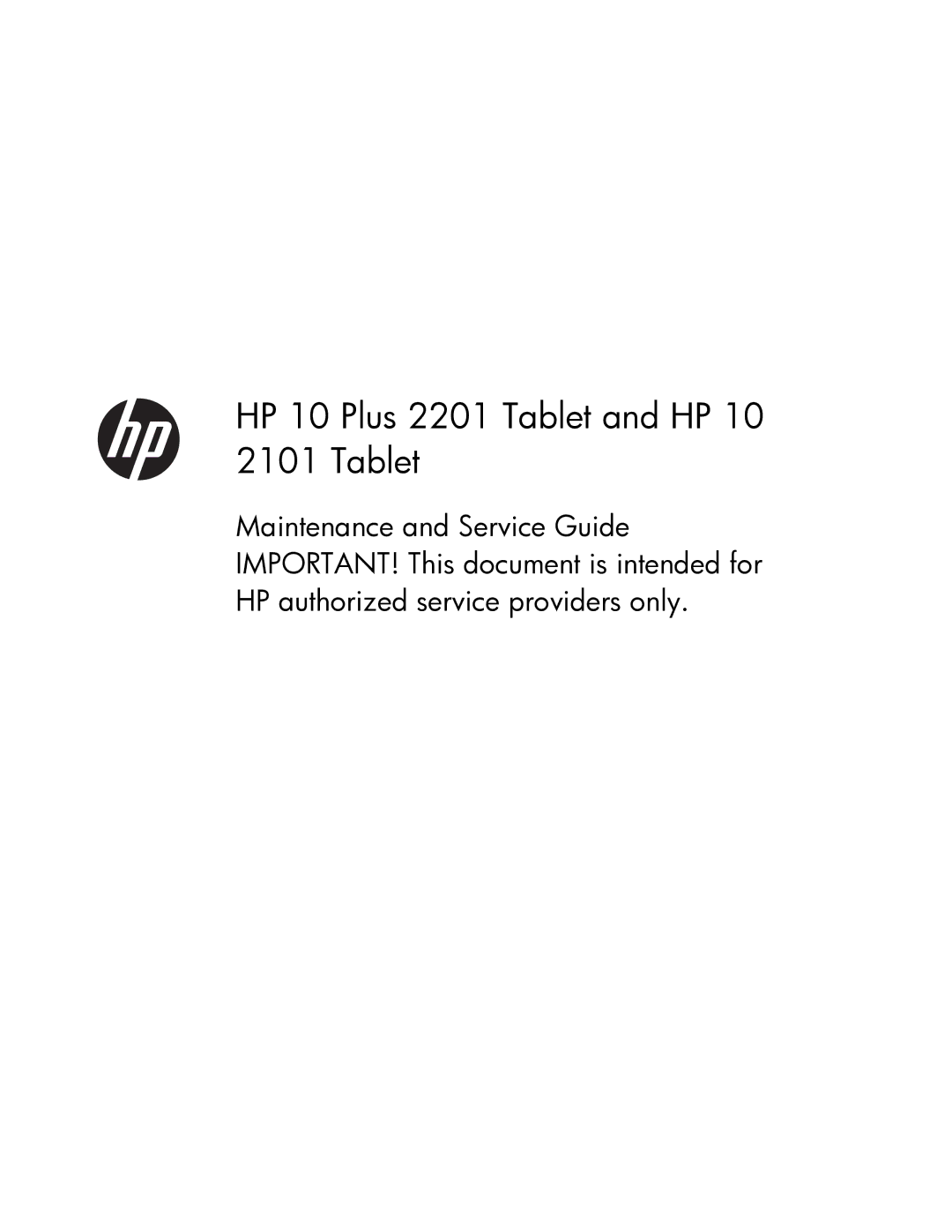 HP manual HP 10 Plus 2201 Tablet and HP 10 2101 Tablet 