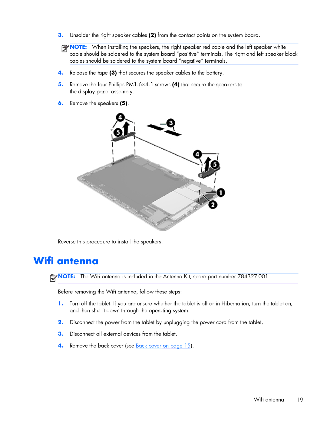 HP 10 Plus 2201 manual Wifi antenna 