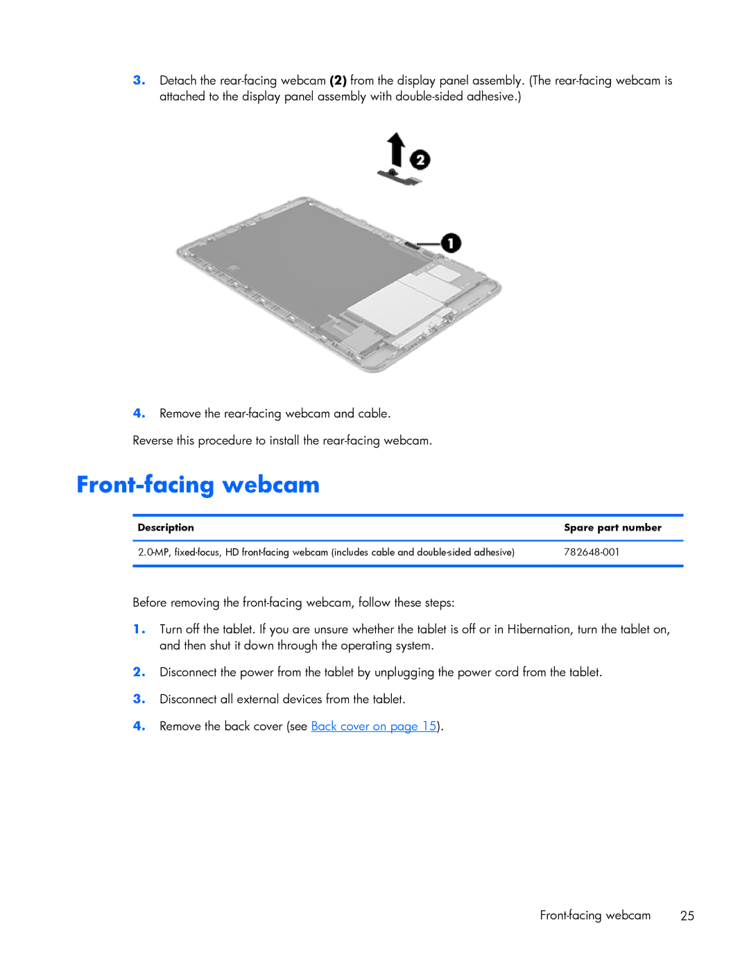 HP 10 Plus 2201 manual Front-facing webcam 