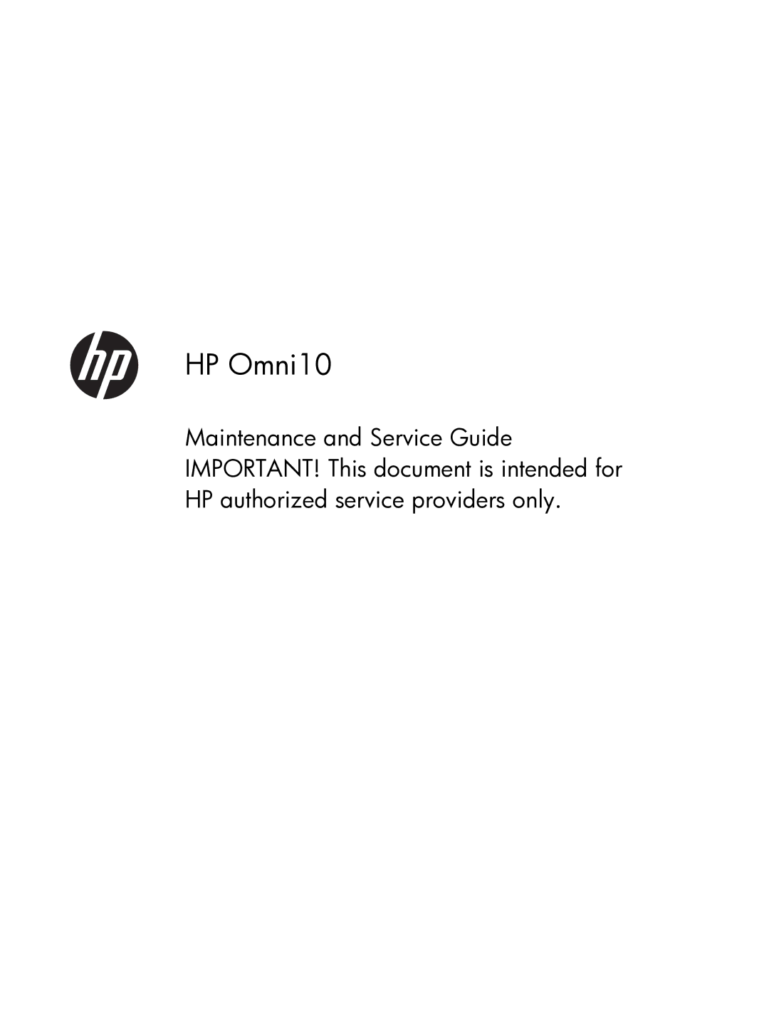 HP manual HP Omni10 