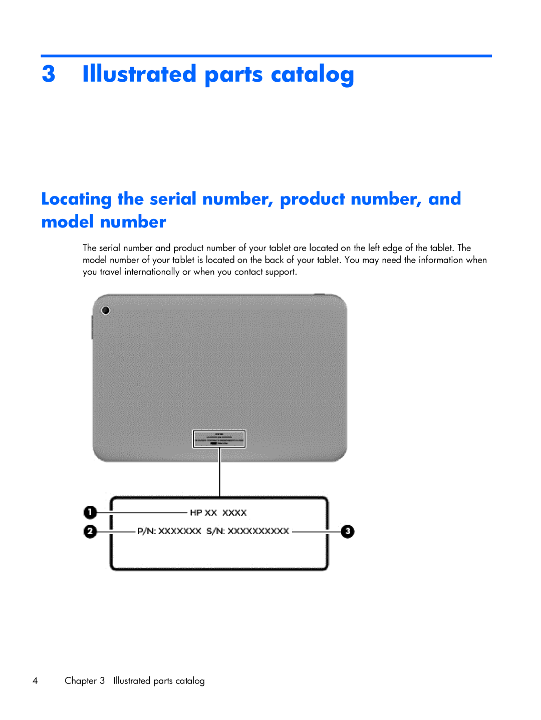 HP 10 manual Illustrated parts catalog, Locating the serial number, product number, and model number 