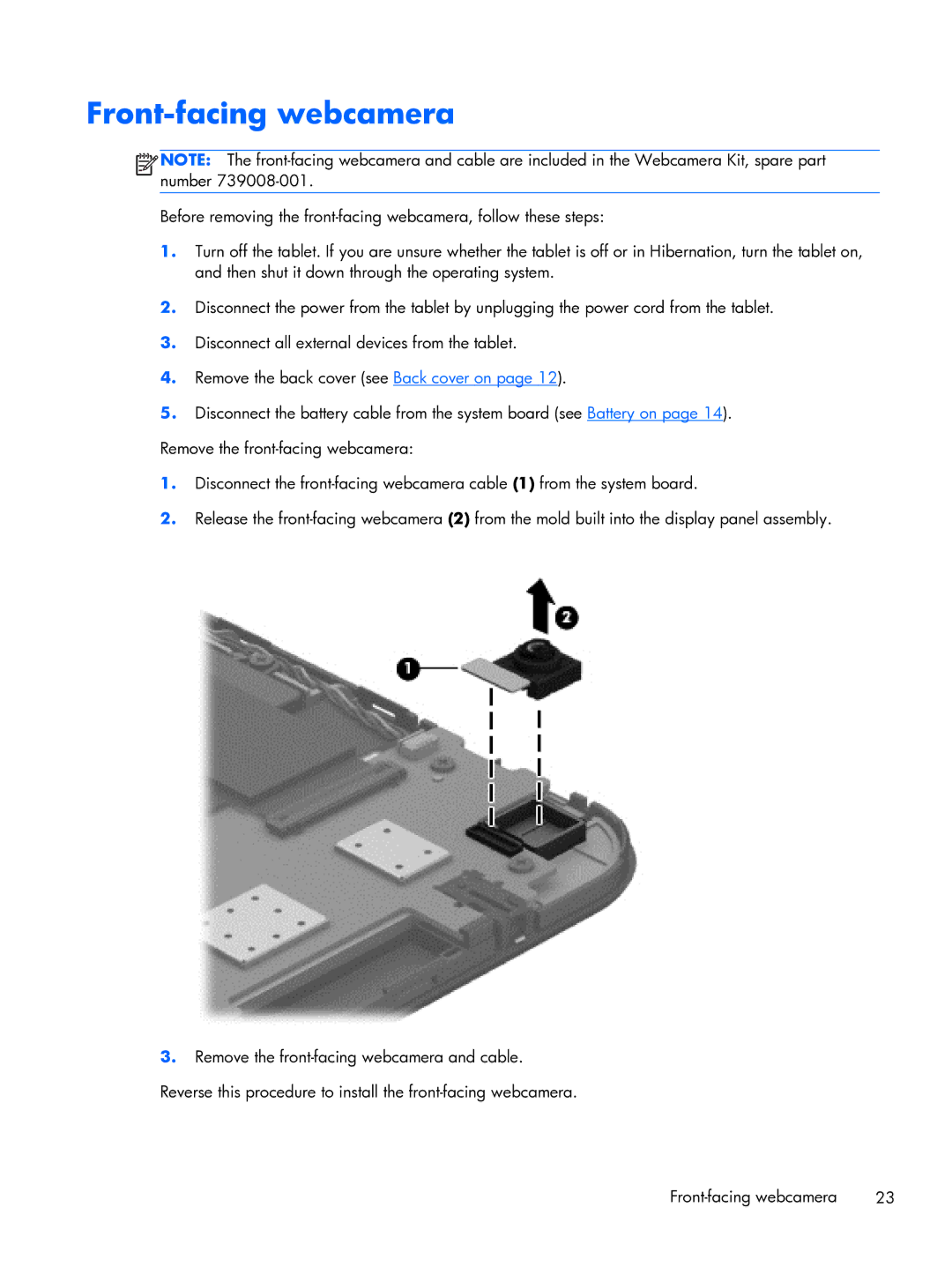 HP 10 manual Front-facing webcamera 