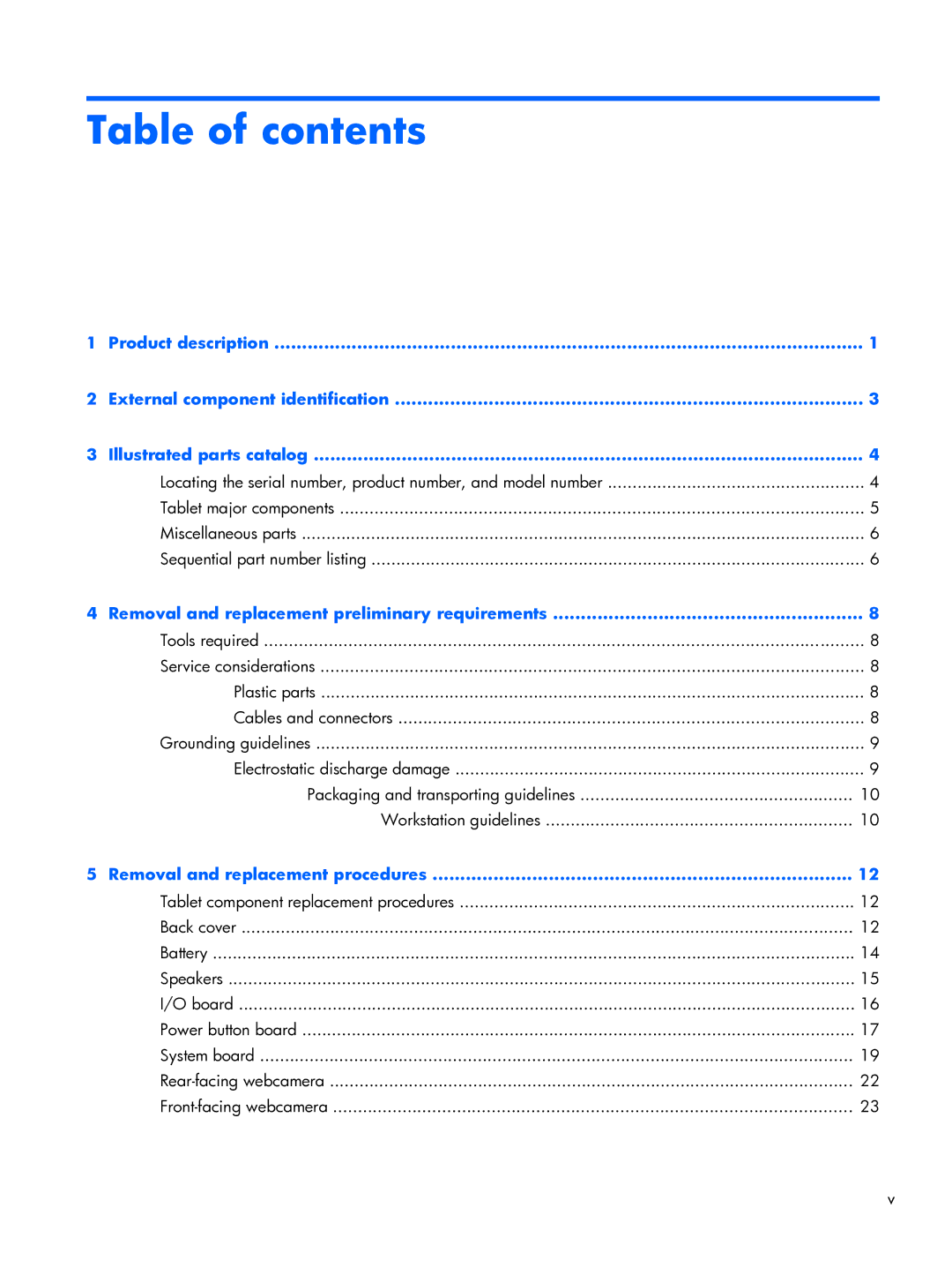 HP 10 manual Table of contents 