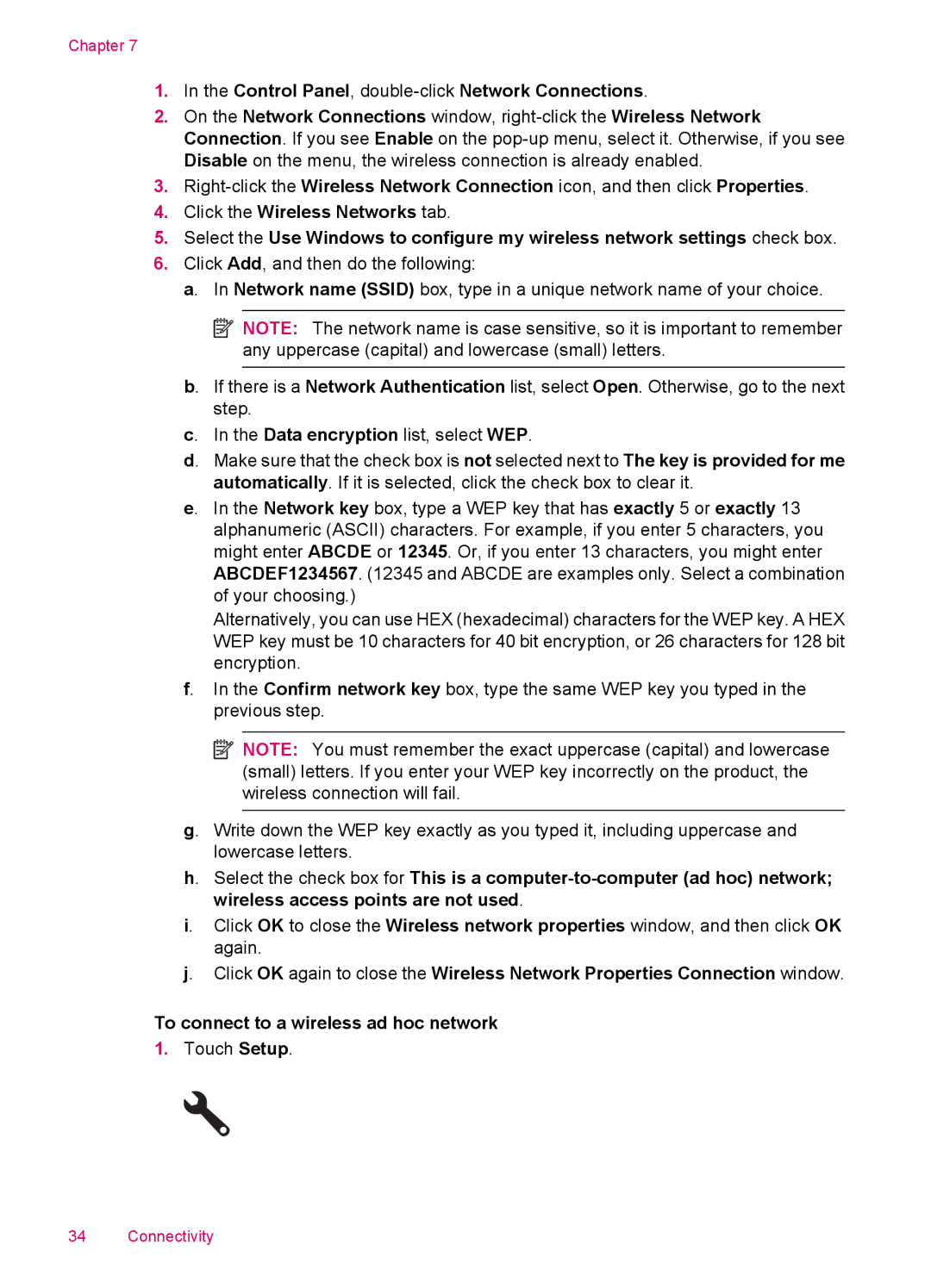 HP 100 - D410b, 100 - D410a manual Touch Setup 