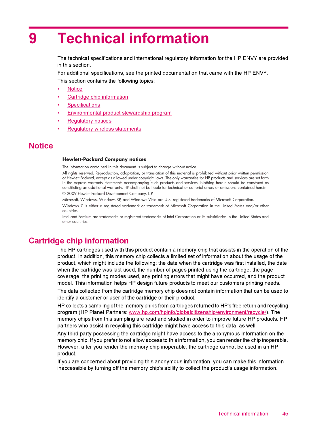 HP 100 - D410a, 100 - D410b manual Technical information, Hewlett-Packard Company notices 