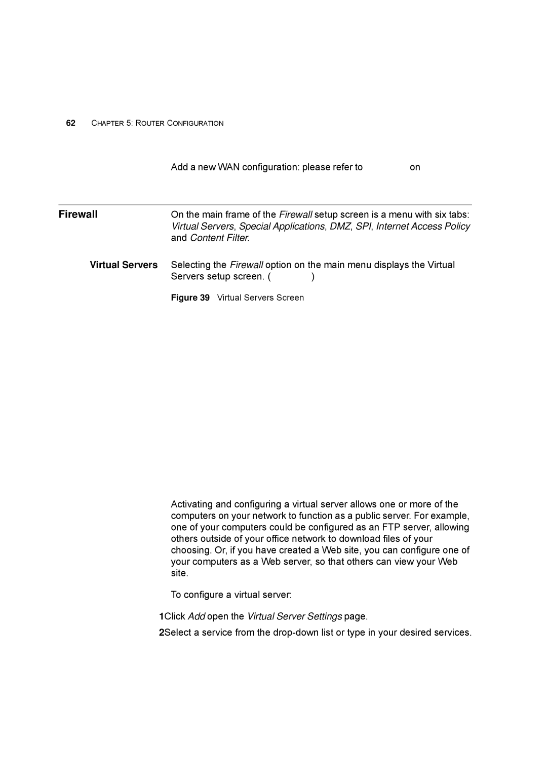 HP 100 -G Router manual Firewall, Content Filter 