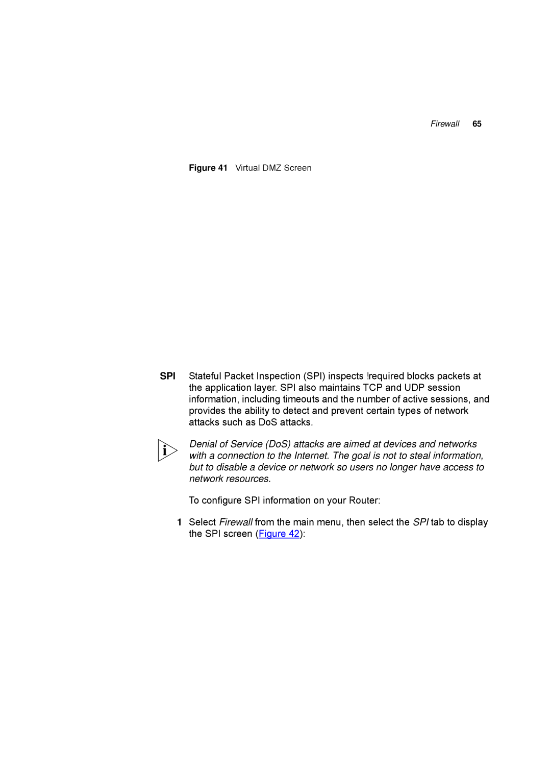 HP 100 -G Router manual Virtual DMZ Screen 