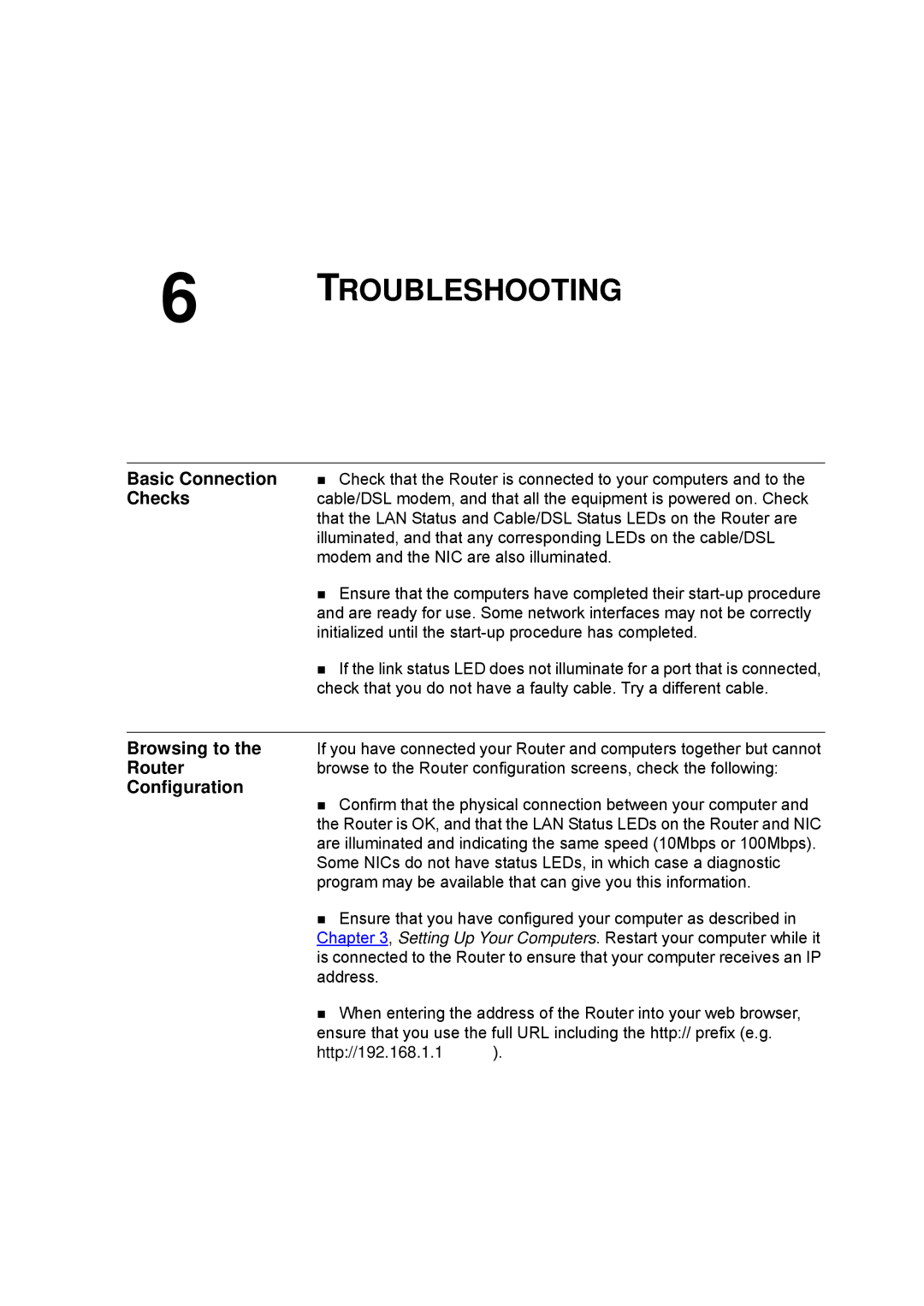 HP 100 -G Router manual Basic Connection, Checks, Browsing to 