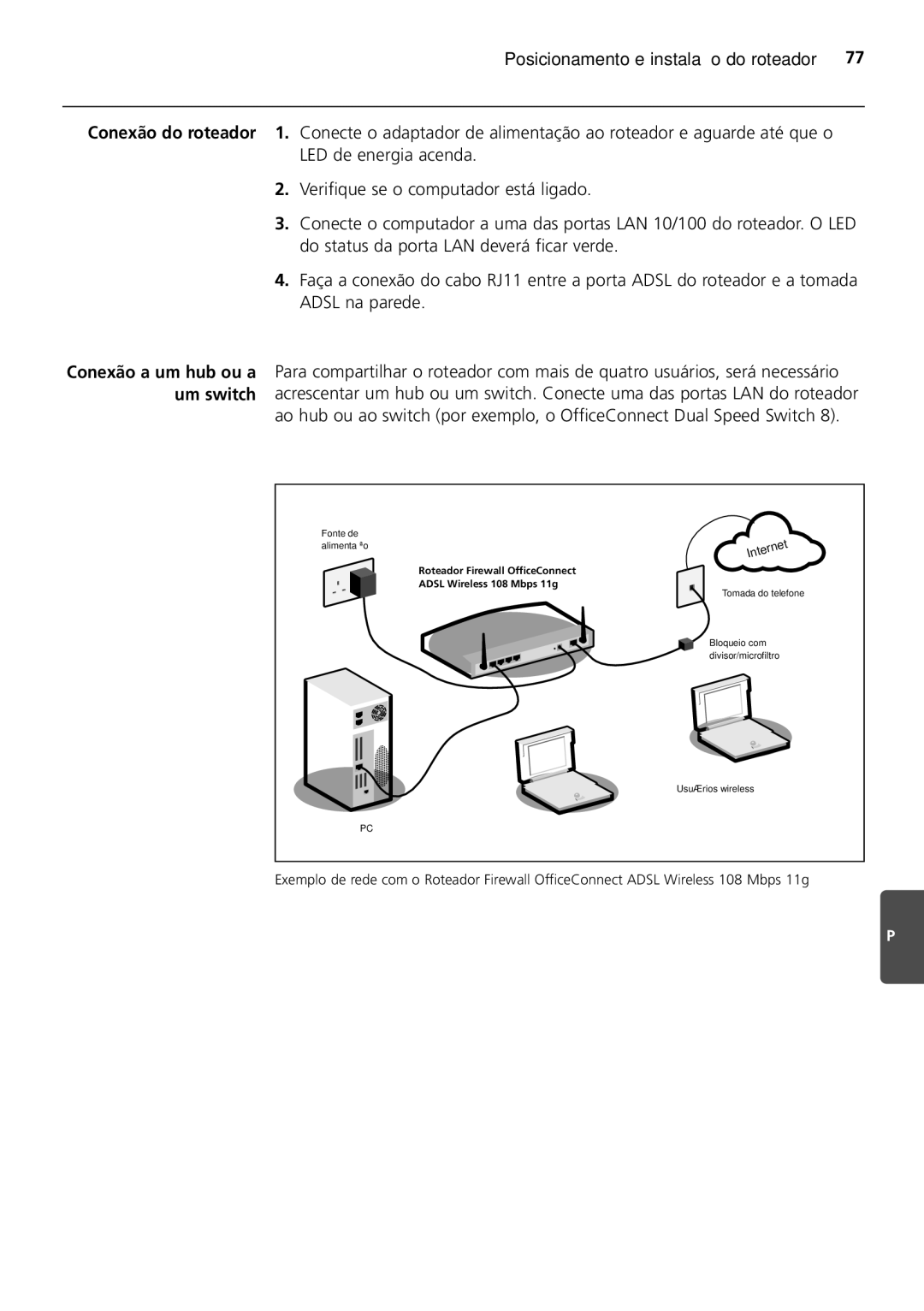 HP 100 -G Router manual Posicionamento e instalação do roteador 