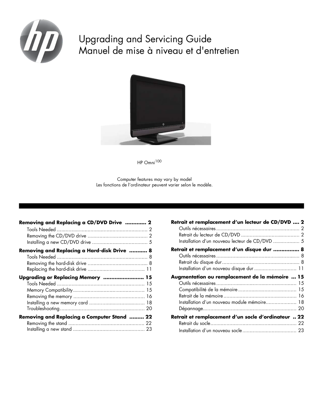 HP 100-5154, 100-5155, 100-5157, 100-5152, 100-5052, 100-5050, 100-5151, 100-5000z manual Removing and Replacing a CD/DVD Drive 