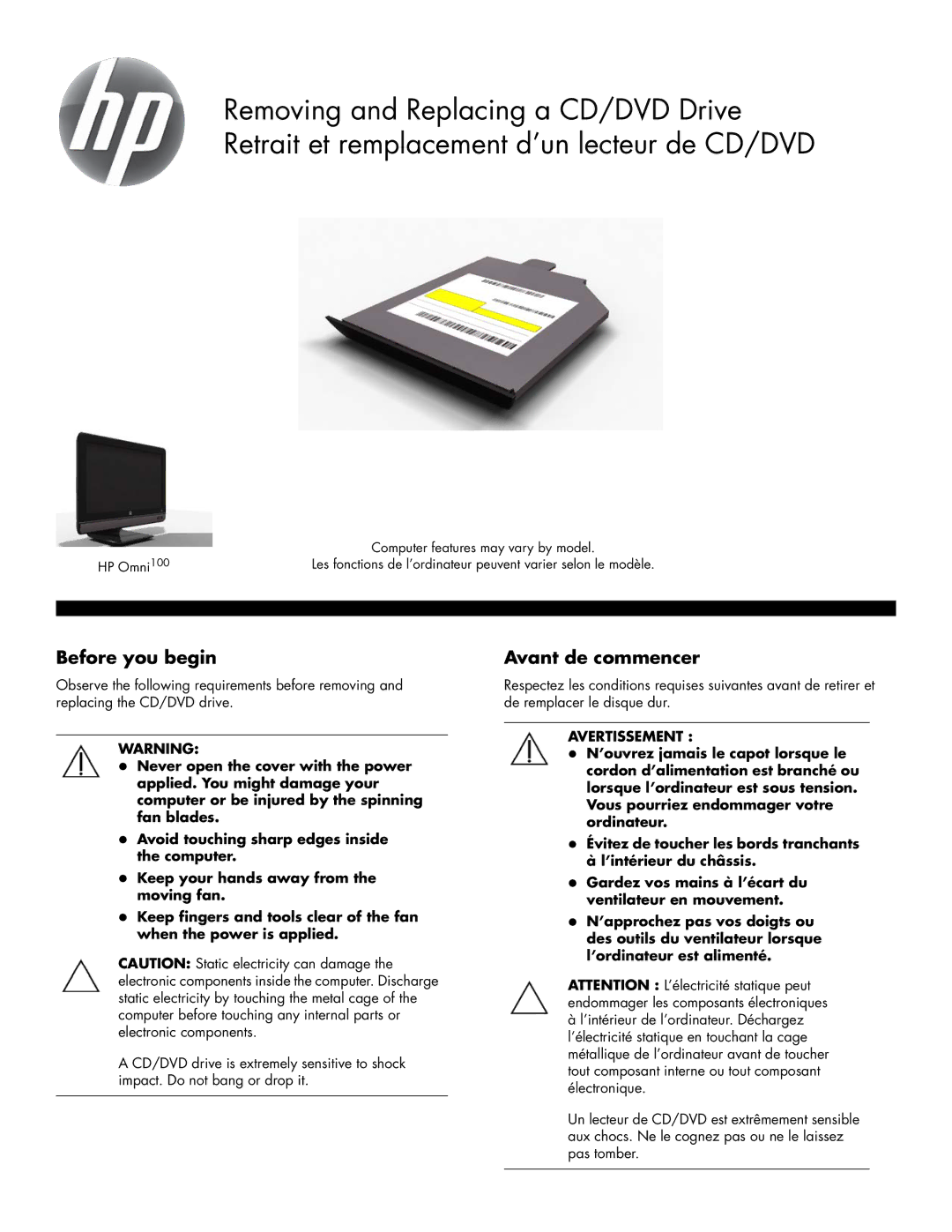 HP 100-5152, 100-5155, 100-5154, 100-5157, 100-5052, 100-5050, 100-5151, 100-5000z, 100-5200z, 100-6100t manual Before you begin 