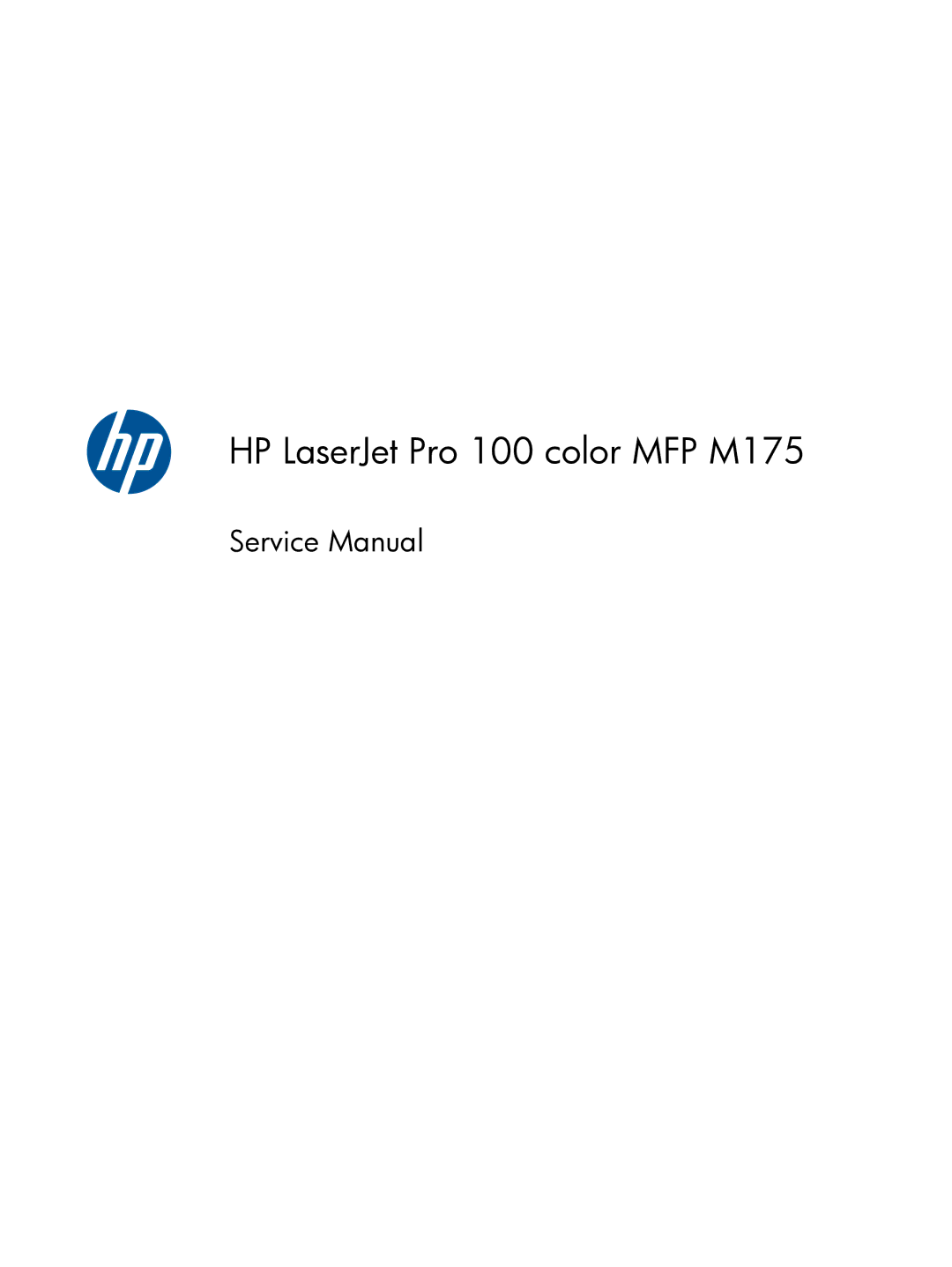 HP 100 CE866A manual HP LaserJet Pro 100 color MFP M175 