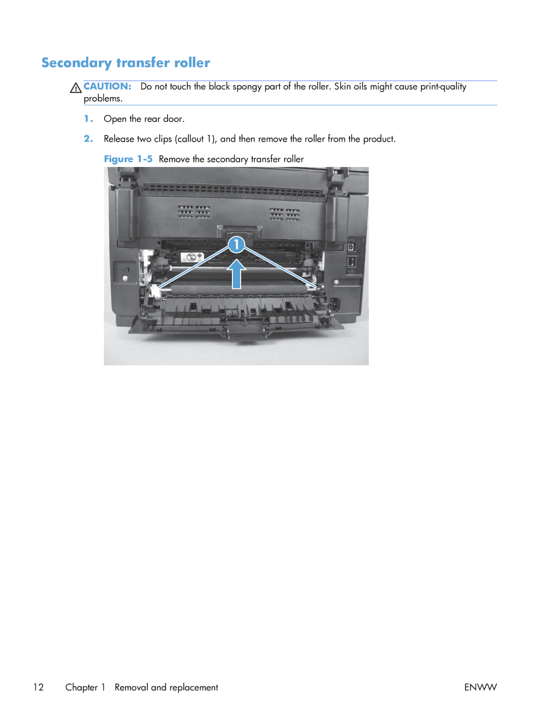 HP 100 CE866A manual Secondary transfer roller 