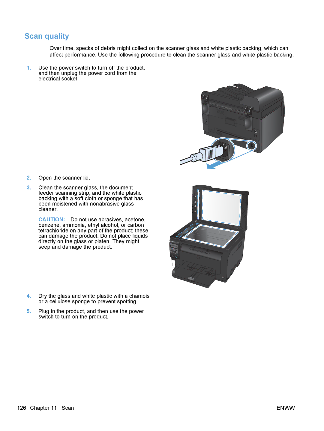 HP 100 color MFP M175a, 100 color MFP M175nw manual Scan quality 