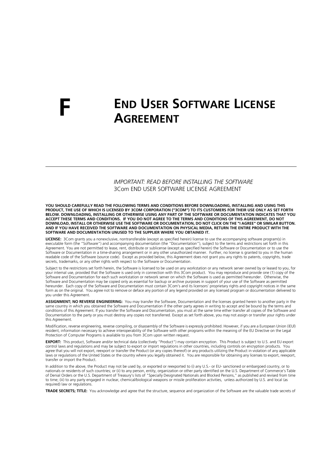 HP 100 Router manual Agreement 