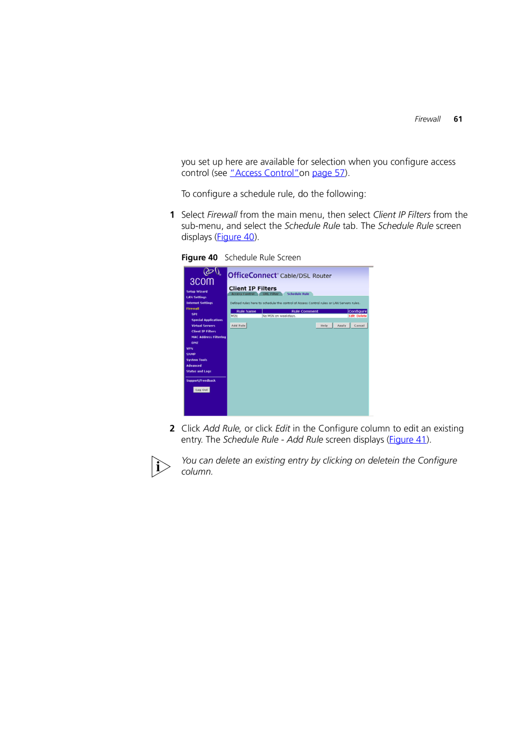 HP 100 Router manual Firewall 